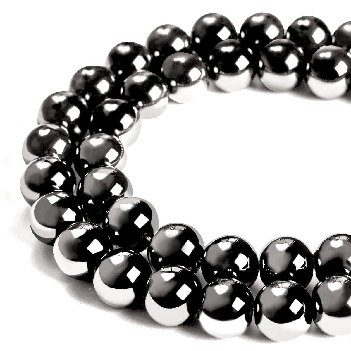 100pcs 8mm Black Hematite Beads Natural Gemstone Beads Round Loose Beads for Jewelry Making
