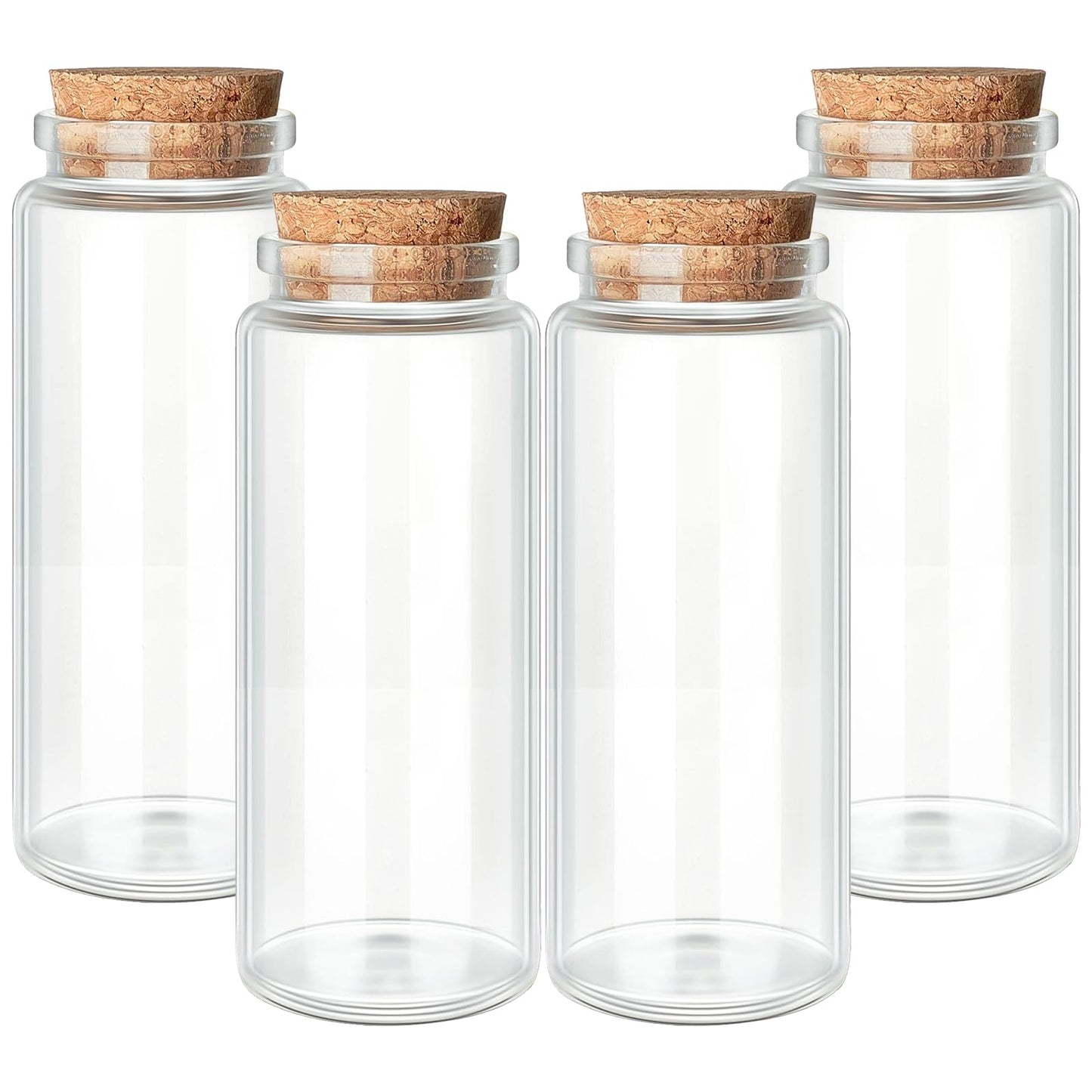 150ml / 5.07 oz. 4pcs Small Glass Bottle with Cork Lids, Potion Bottles, Decorative Jars, Memory Jar, Magic Spell Jars Vials, Sand art Bottles for Art Paint Display DIY Decoration Gift Party Favors