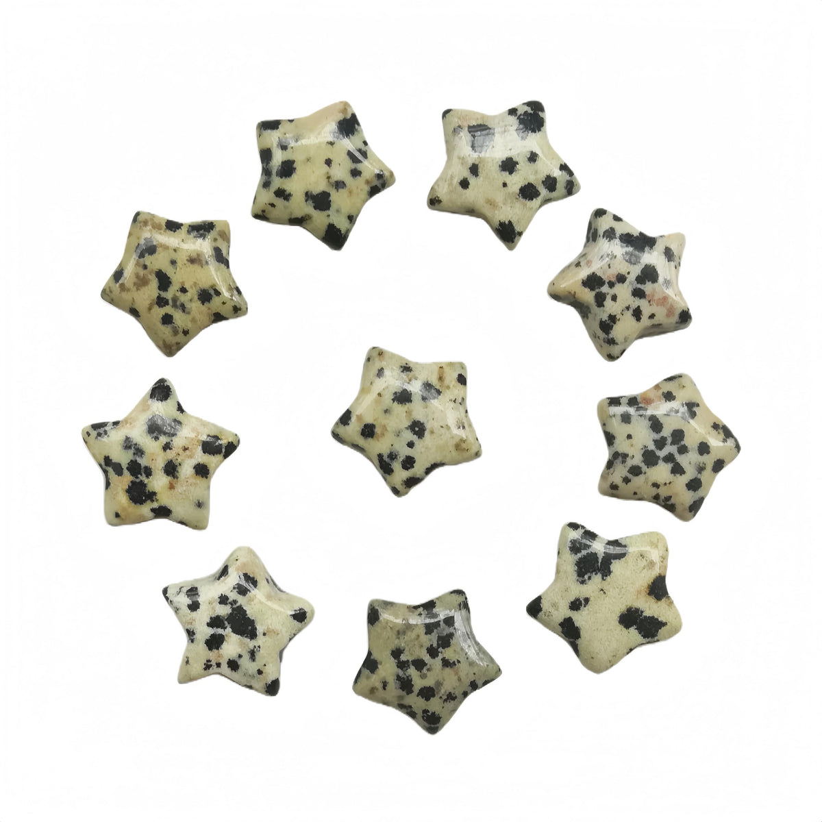 Sunshcat Natural Speckle 10Pcs Star Shaped Thumb Crystals and Healing Stone,0.6" Haped DIY Jewelry Pendant ﻿