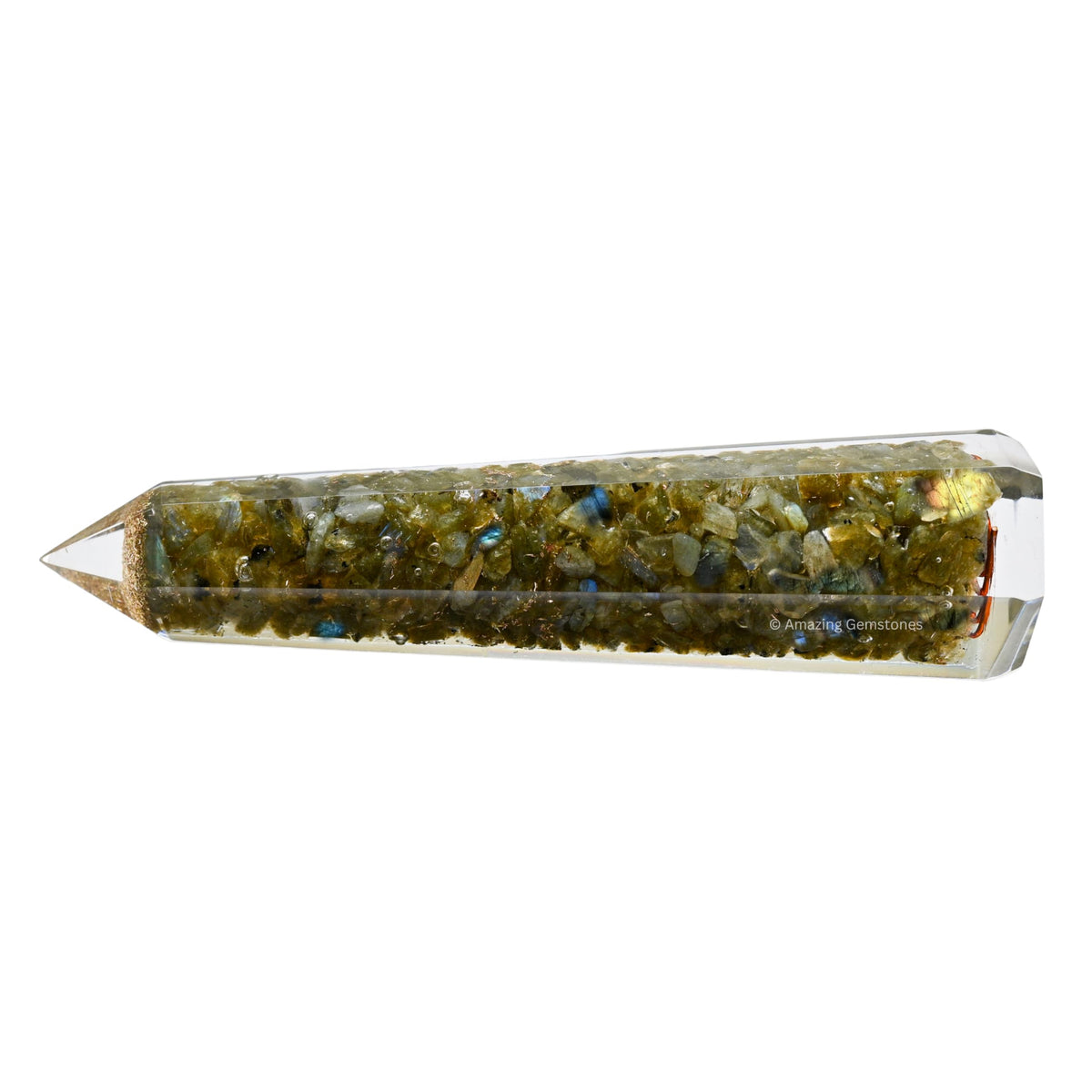 Amazing Gemstone Labradorite Orgonite Orgone Crystal Towers - Large 4.5" Orgonite Crystal Wand Obelisk Tower Point for Meditation, Crystals and Healing Stones Gift and Protection
