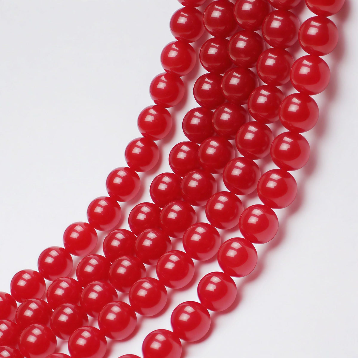 MJDCB Natural Red Jade Round Loose Beads for Jewelry Making DIY Bracelet Necklace (8mm)