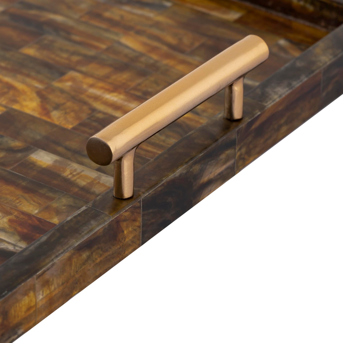 Elk Home Decorative Horn Tray - Brass - Transitional Lodge Style Home Décor