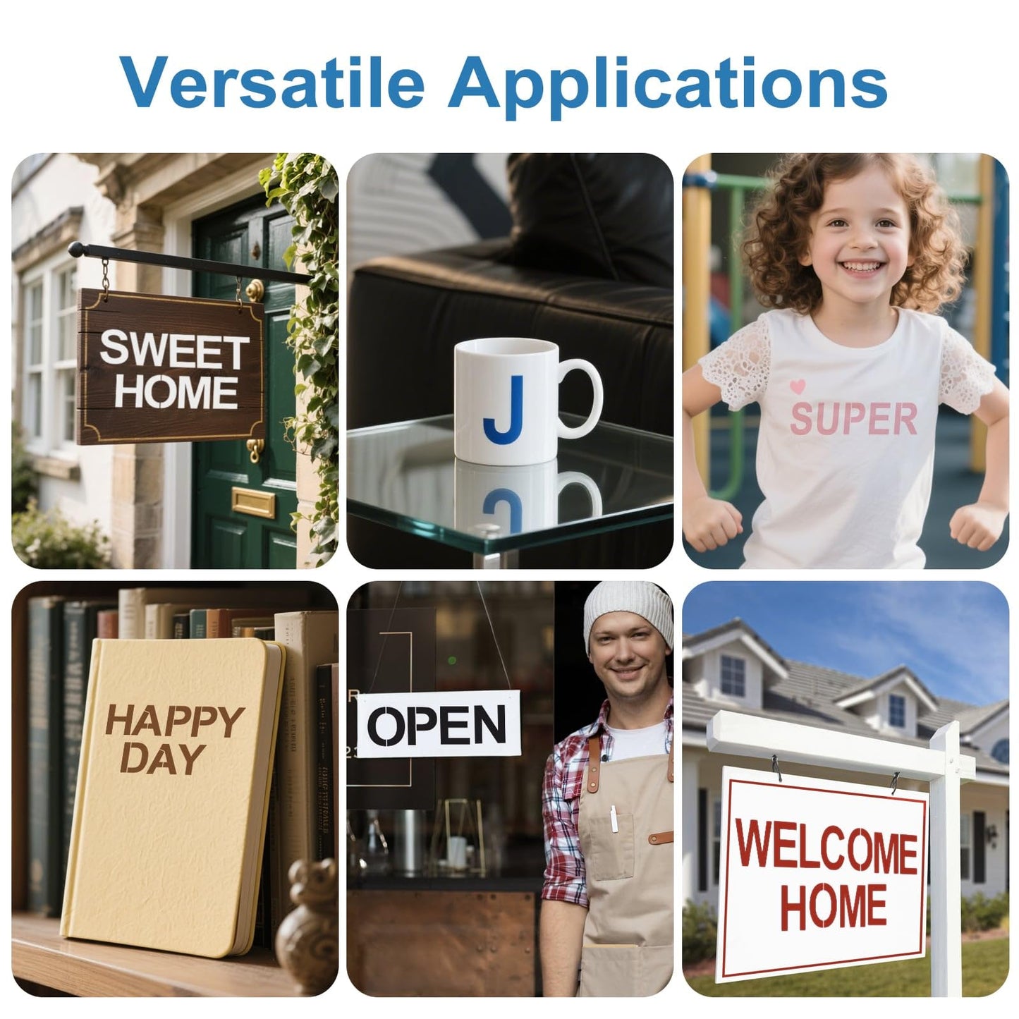 Letter Stencils for Painting – 36PCS Alphabet & Number Stencils for Crafts Reusable, Durable PET Plastic Templates for Wood, Fabric, Wall, Canvas, Rocks, Signs, DIY Home Decor & More(6 Inch)
