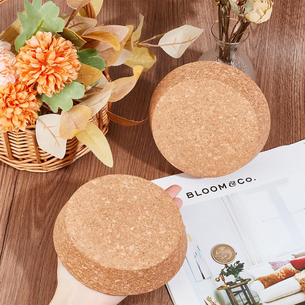 OLYCRAFT 2 Pcs Large Cork Stoppers 5.5~4.7 inch Tapered Cork Plugs Wood Corks Lids Bottle Lids Stoppers Wine Bottle Stoppers Wood Jar Corks for Kitchen Wedding Favor Canning - 3cm Thick