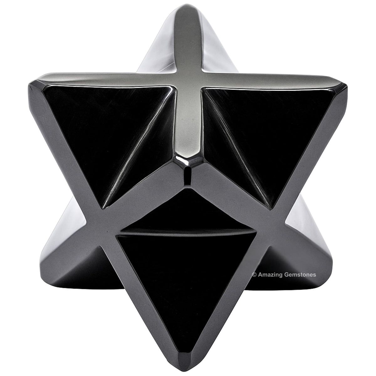 Amazing Gemstone Black Obsidian Merkaba Crystal - 1.5 Inches Metaphysical Merkaba Star for Meditation - Energetic Tetrahedron Crystal and Healing Stones for Spiritual Growth and Healing (35-40mm)