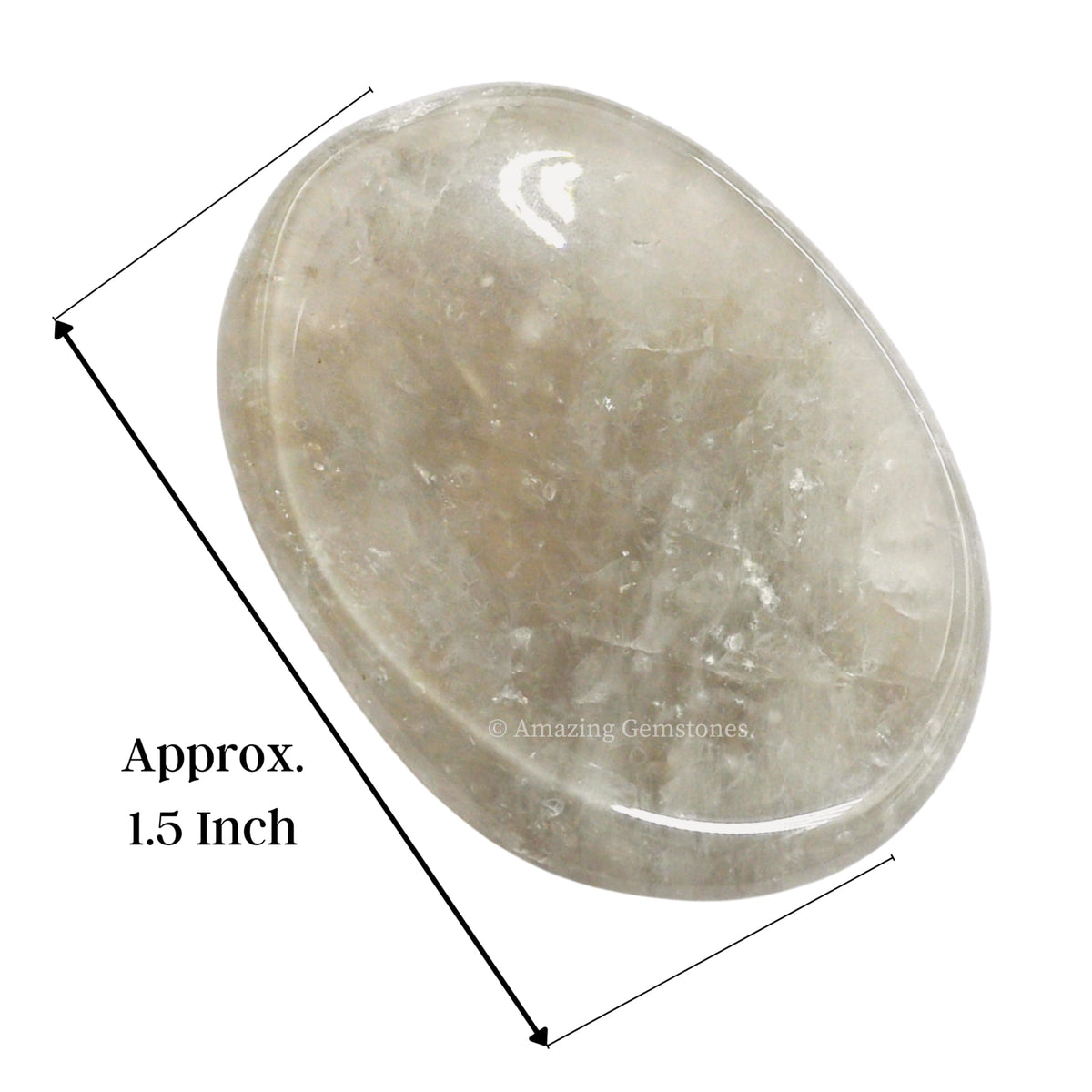 Amazing Gemstone Smoky Quartz Worry Stone Crystals and Healing Stones - Worry Stones for Stress Relief Gifts - Piedra Crystal Fidget for Meditation - Unique Stocking Stuffers and Birthday Gifts
