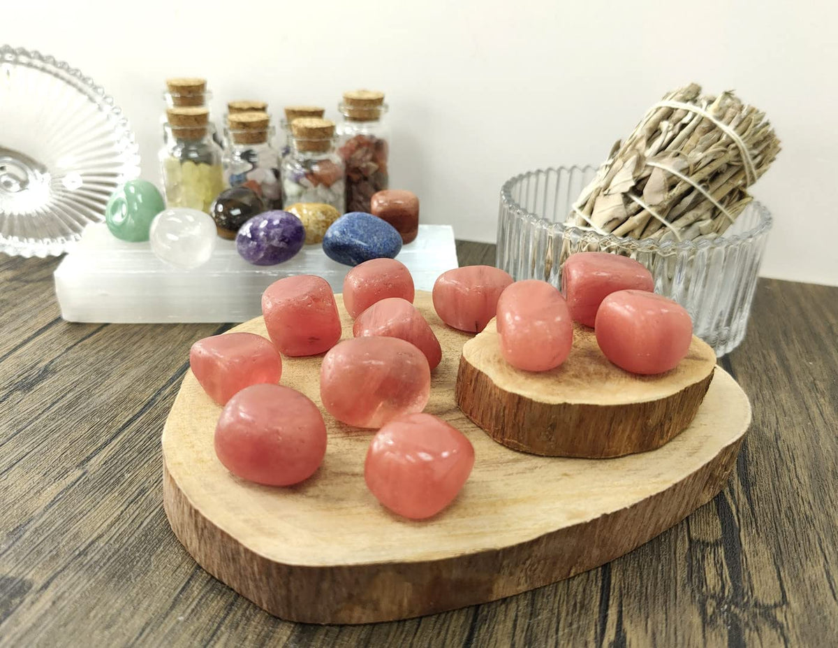 MAIBAOTA Watermelon Stones Bulk Natural Polished Crystals Tumbled Stones Crystal Rocks Natural Gemstones Vase Filler Decorative Stones 200 Gram