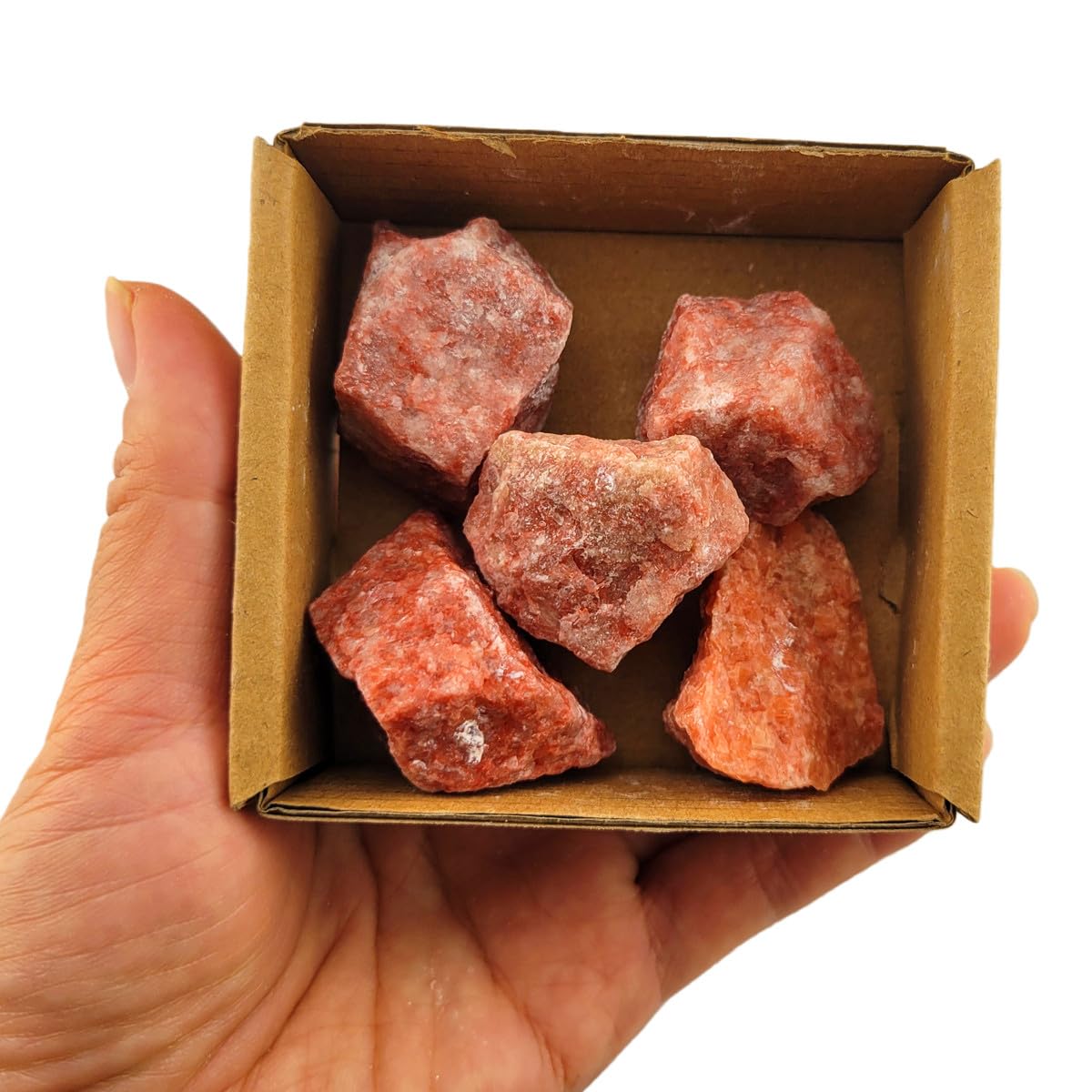 3-5Pcs Natural Sunstone Raw Crystals 1''-2'' Rough Stones Rocks for Tumbling Polishing Cabbing Gemstones Crystals and Healing Stones for Wicca Reiki,Fountian Rocks for Decorations (Sunstone)