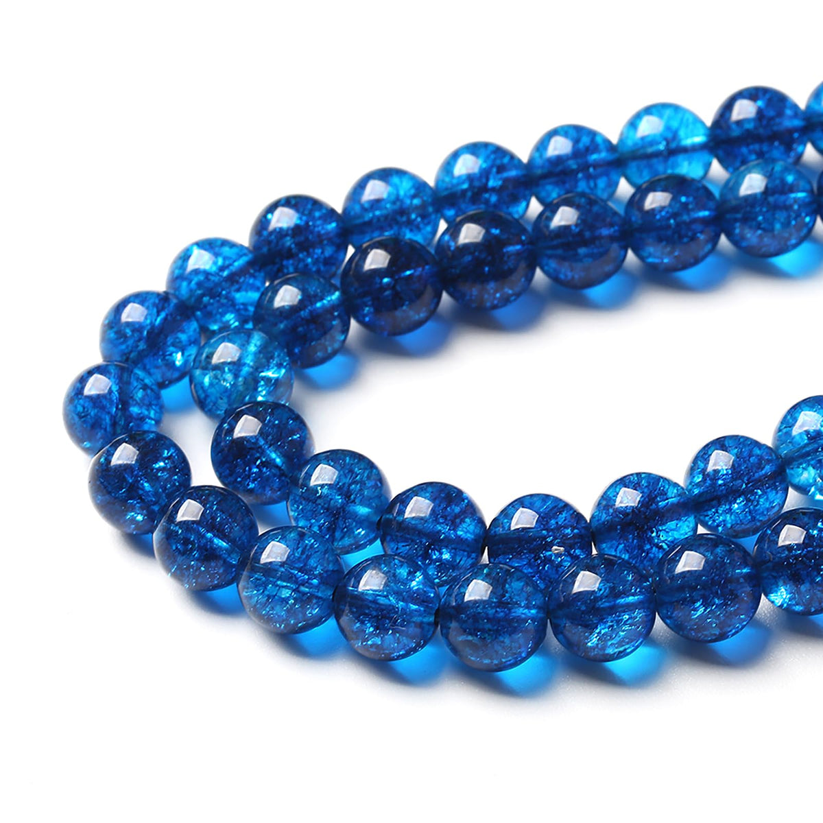 8MM 46PCS Natural Stone Blueberry Crystal Beads Quartz Power Loose Beads for Jewelry Making DIY Bracelet