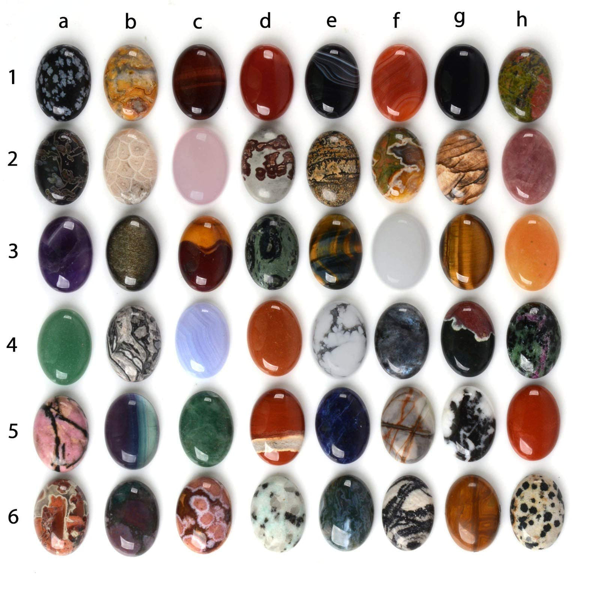 All Natural 24pcs Multi-color 25mm Gemstone Oval Cab Cabochon For Jewelry Making
