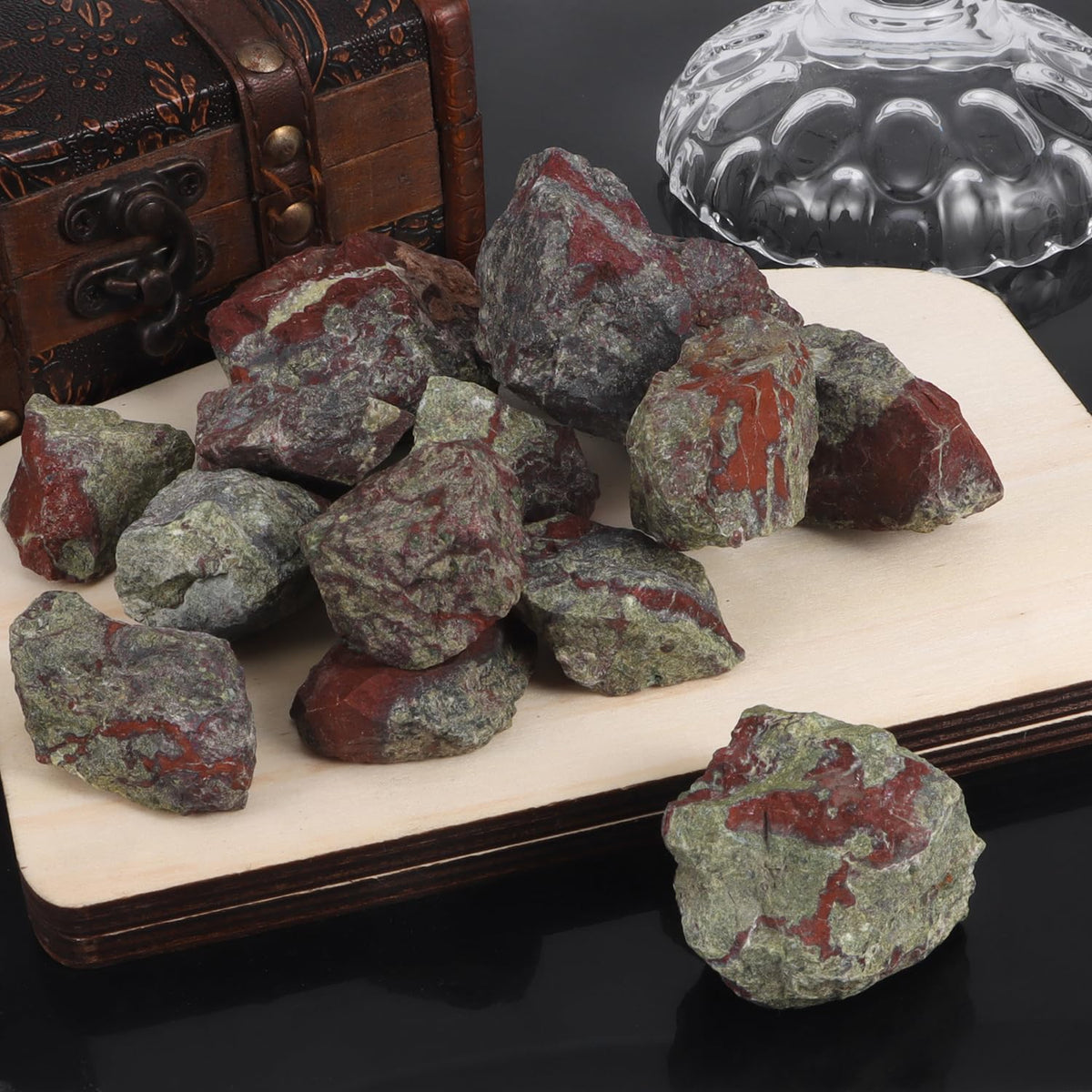 1 Lb Large Dragon Blood Natural Rough Stones Crystal Raw Dragon Blood Stone Healing Crystals Mineral Specimen for Reiki Healing Tumbling Fountain Rocks Wire Wrapping Decoration