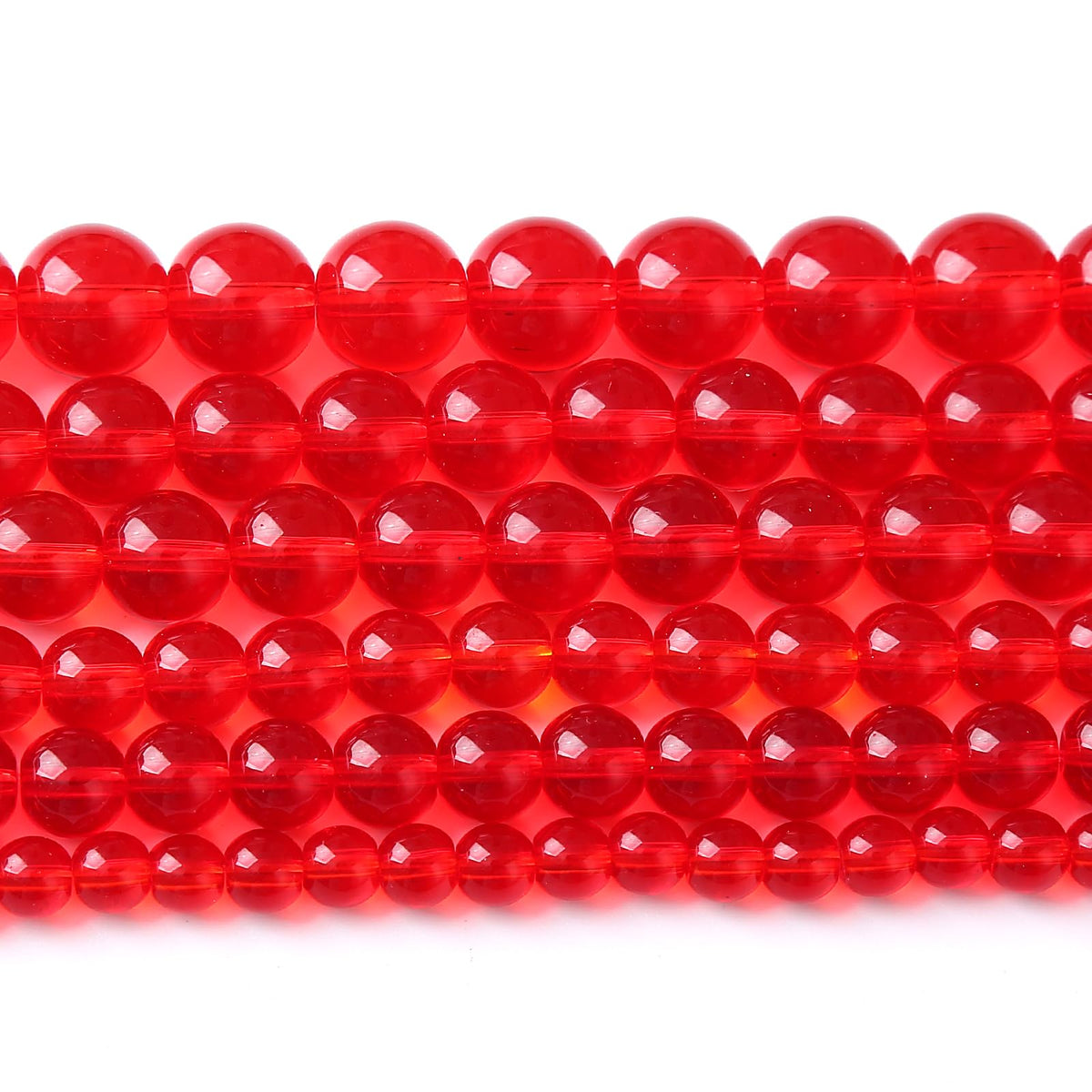 8mm 46pcs Garnet Red Glass Crystal Beads Natural Stone Beads for Jewelry Making Crystal Energy Healing Power Stone Beads DIY Bracelet Necklace Accessories (Red Glass, 8mm)