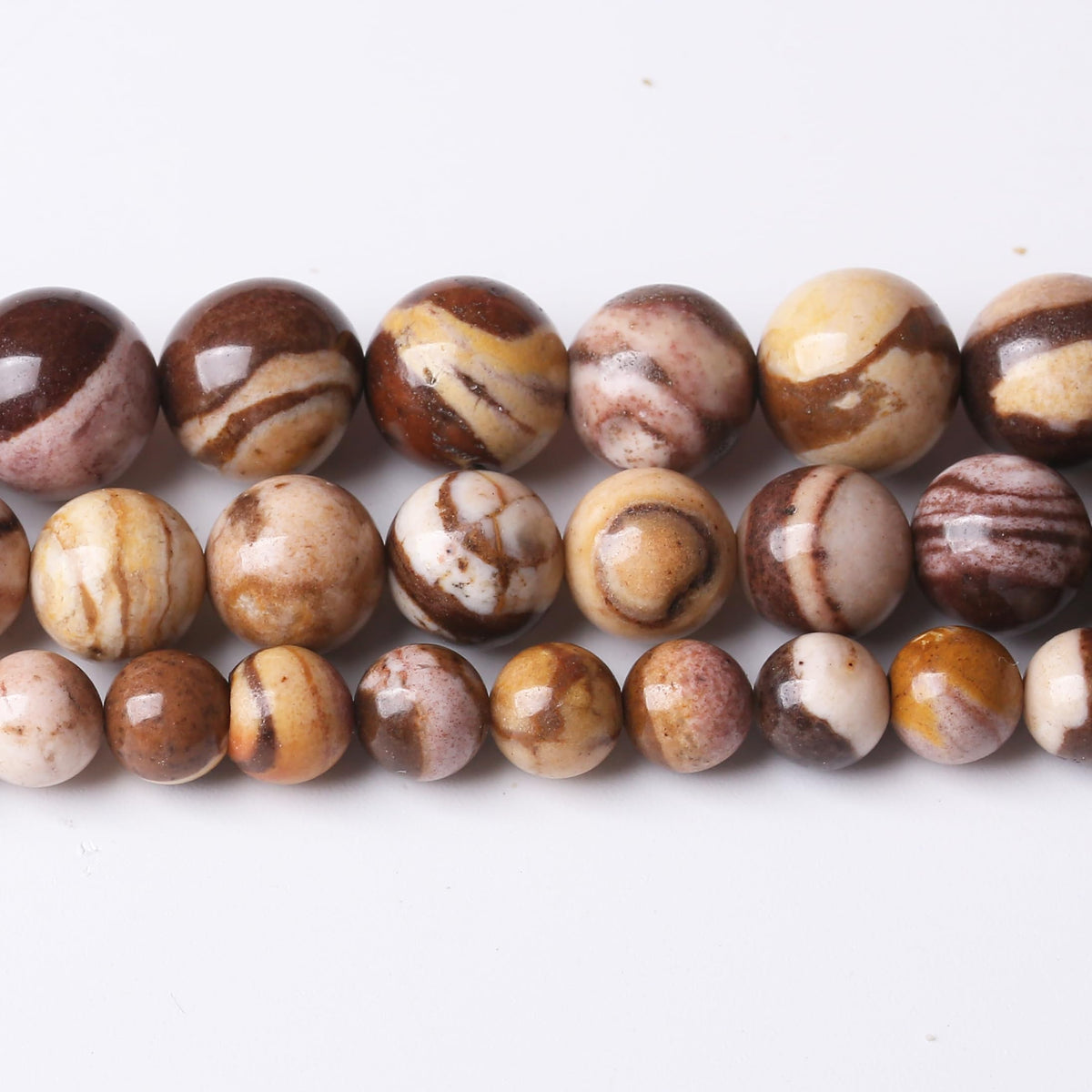35PCS 10MM Natural Brown Zebra Round Loose Stone Beads for Jewelry Making DIY Energy Stone Healing Power Bracelet 15"