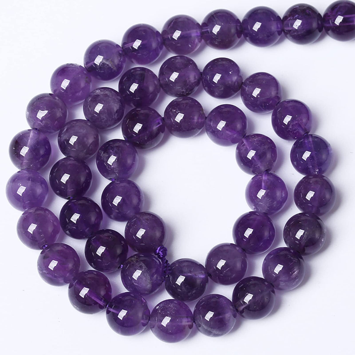 8MM 46PCS Natural Stone Purple Amethyst Crystal AAA Grade Quartz Beads for Jewelry Making DIY Bracelet