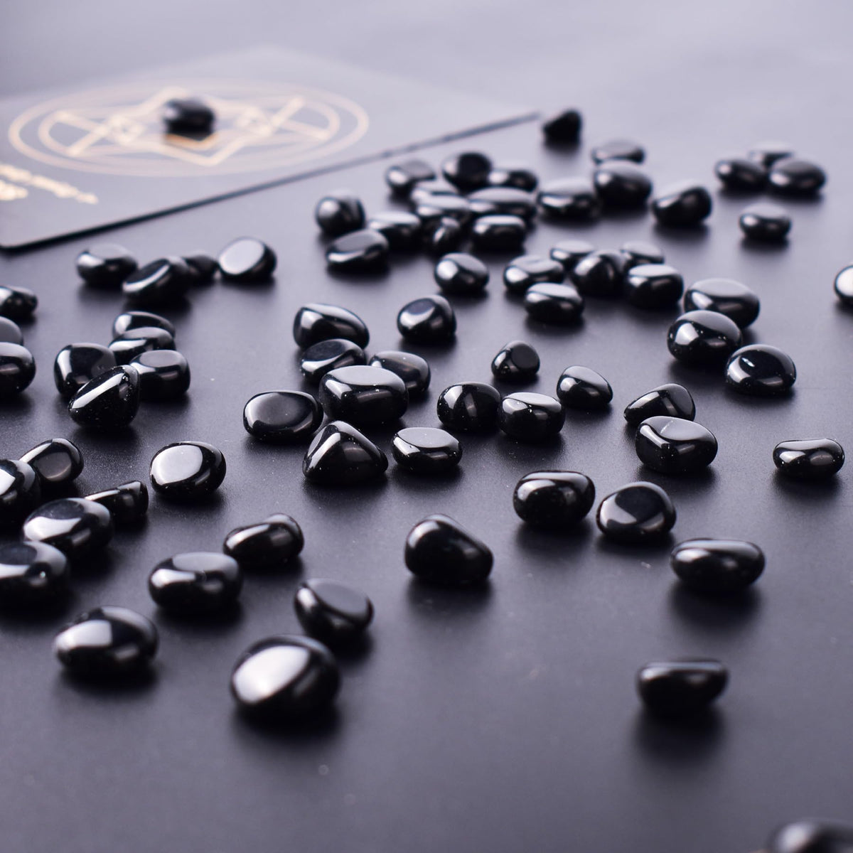 Polished Obsidian Crystal Set, 0.4", 128 Pcs - Handpicked Tumbled Stones and Crystals Bulk for Healing, Reiki, Meditation, Witchcraft and Home Decor, Obsidian - 0.4"- 10 oz
