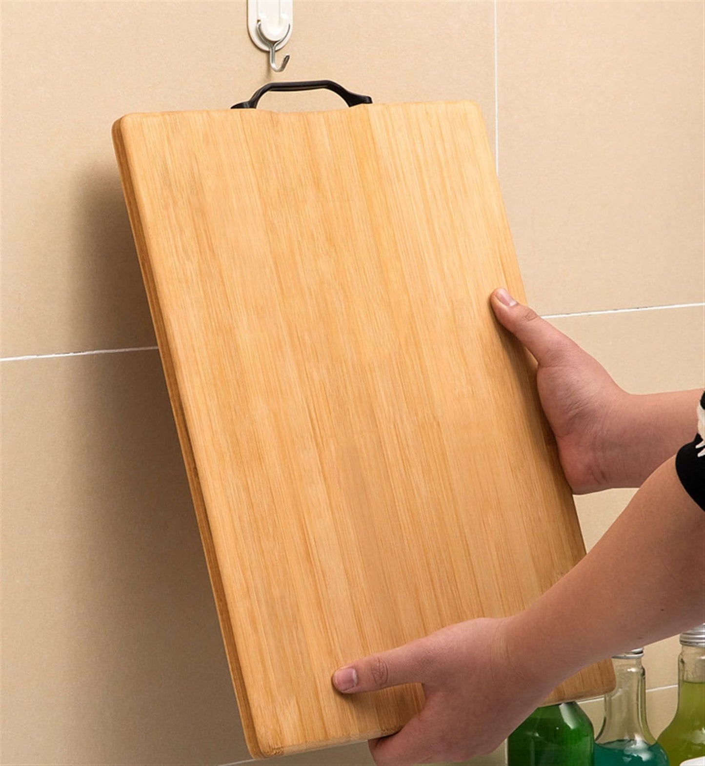 Cutting Board for Kitchen,Wood Charcuterie Cheese Board,Wooden Chopping Block with Side Handles