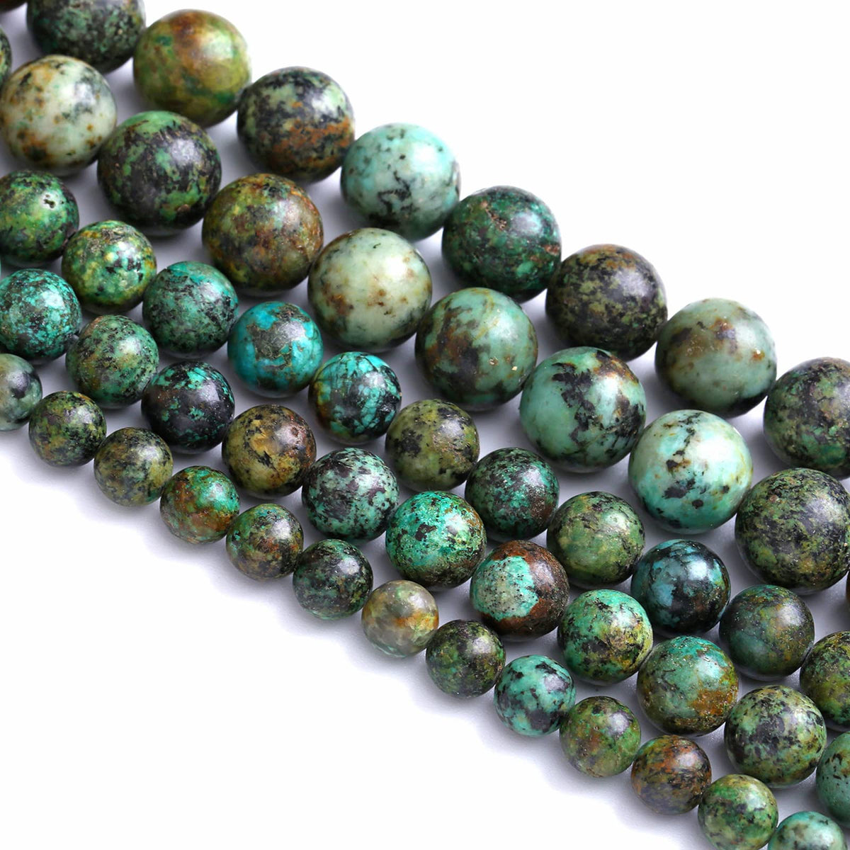 8MM 45PCS Natural Stone Green African Turquoise Spacer Loose Beads for Jewelry Making DIY Bracelet Necklace