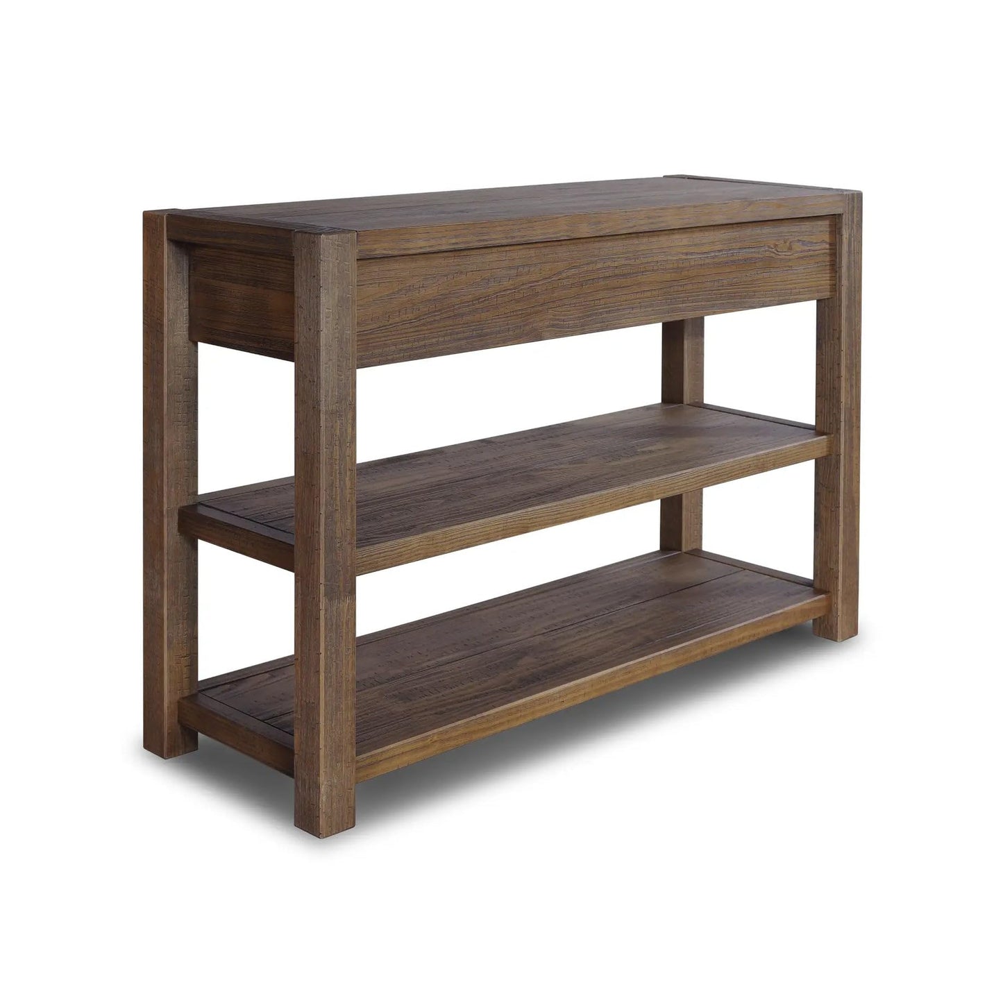 Grain Wood Furniture Montauk Console Table, Solid Wood with a Rustic Walnut Finish
