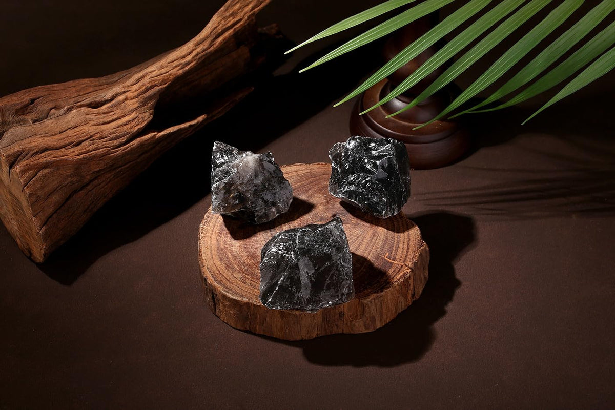 NUKAYAI 2Pcs Smoky Quartz 1.8-2.2" Large Natural Crystal Raw Healing Crystals Stones Rough Natural Smoky Quartz Crystal Rocks for Polishing Wrapping Wicca & Reiki Cabbing DIY Wire Decoration Gifts