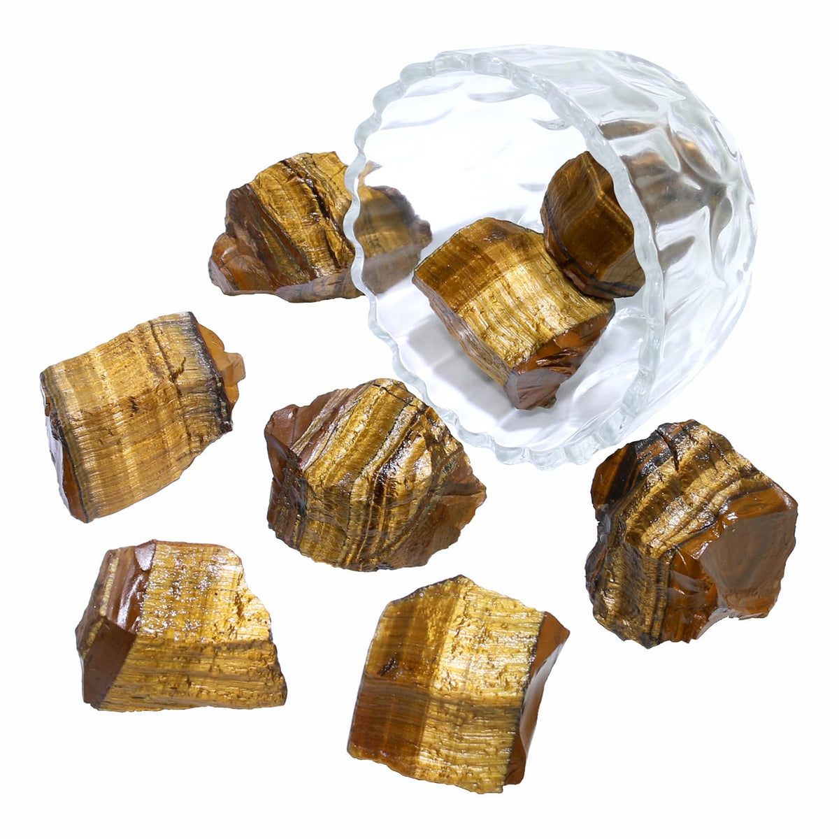 Nvzi Raw Tiger Eye Stone Crystals Bulk, Real Gemstones and Crystals, Rocks and Minerals, Healing Crystals, Quartz Crystals and Healing Stones, Cuarzos Originales De Energia Y Piedras(1LB)