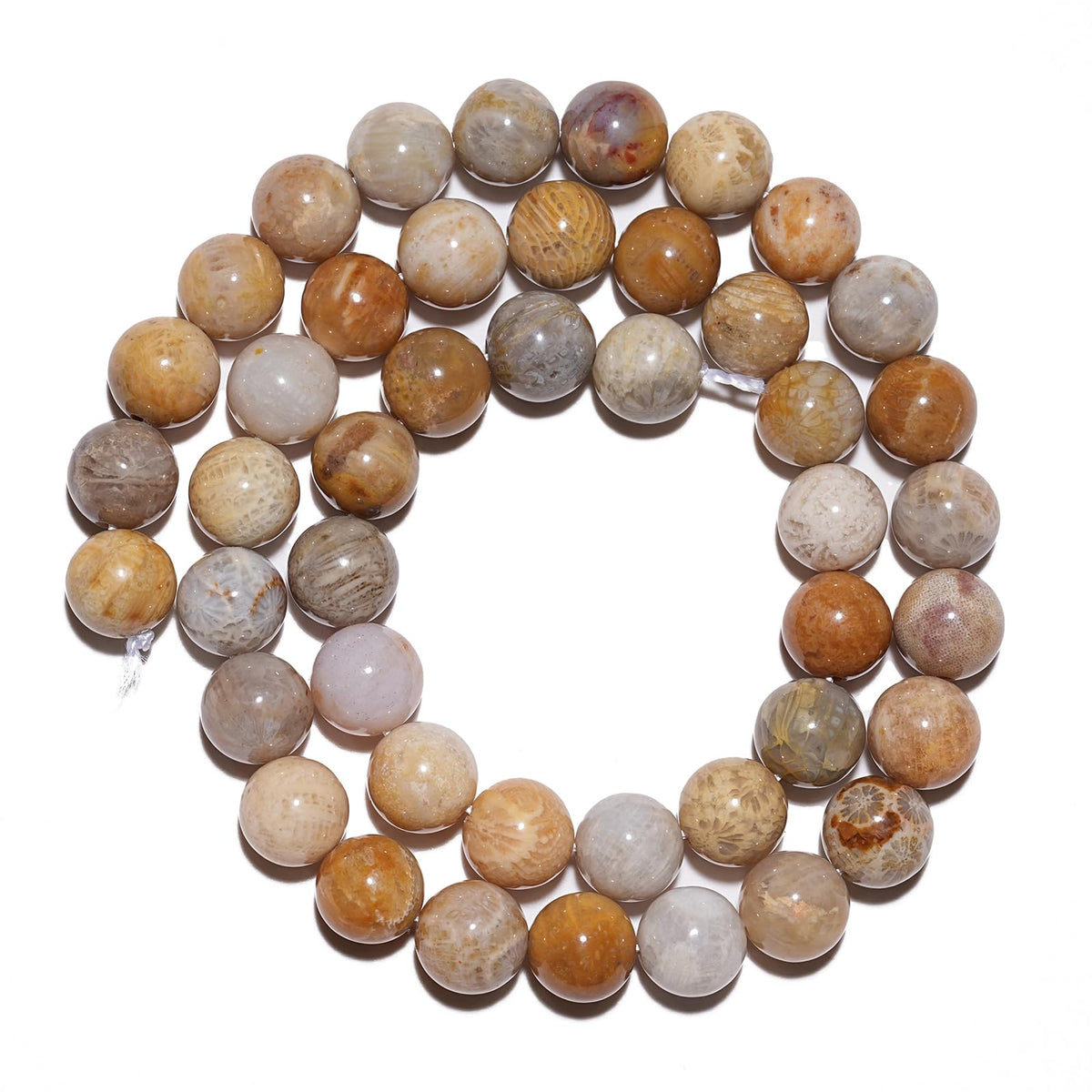 10mm Natural Coral Jade Chrysanthemum Gemstone Beads Polished Round Smooth Stone Beads for Bracelets Jewelry Making 15inch Loose Beads