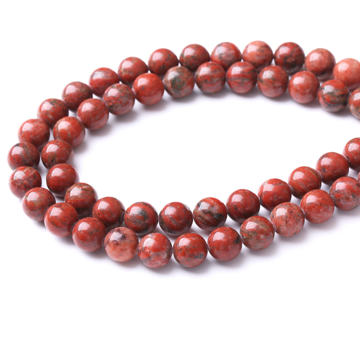 8MM Sesame Red Round Loose Beads Natural Gem Beads Crystal Energy Stone Beads for Jewelry Making DIY Bracelet Necklace