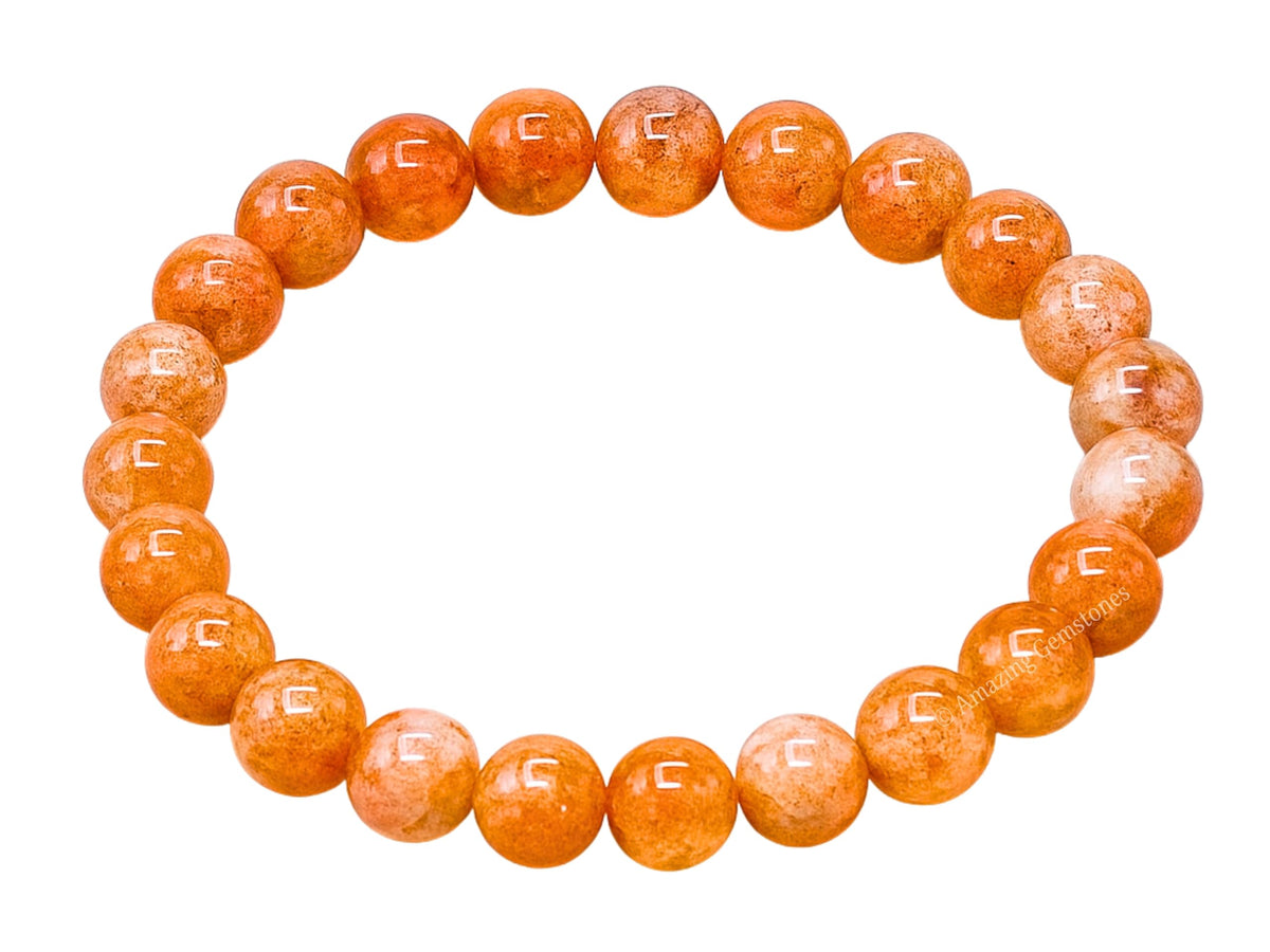 Amazing Gemstone Crystal Bracelet for Women Men's Gifts - Protection Healing Crystal Bracelet - 8mm Gemstone Beaded Stretchable Bracelet Pulseras Para Hombres Mujer Stocking Stuffers Mothers Day Gift (Sunstone)