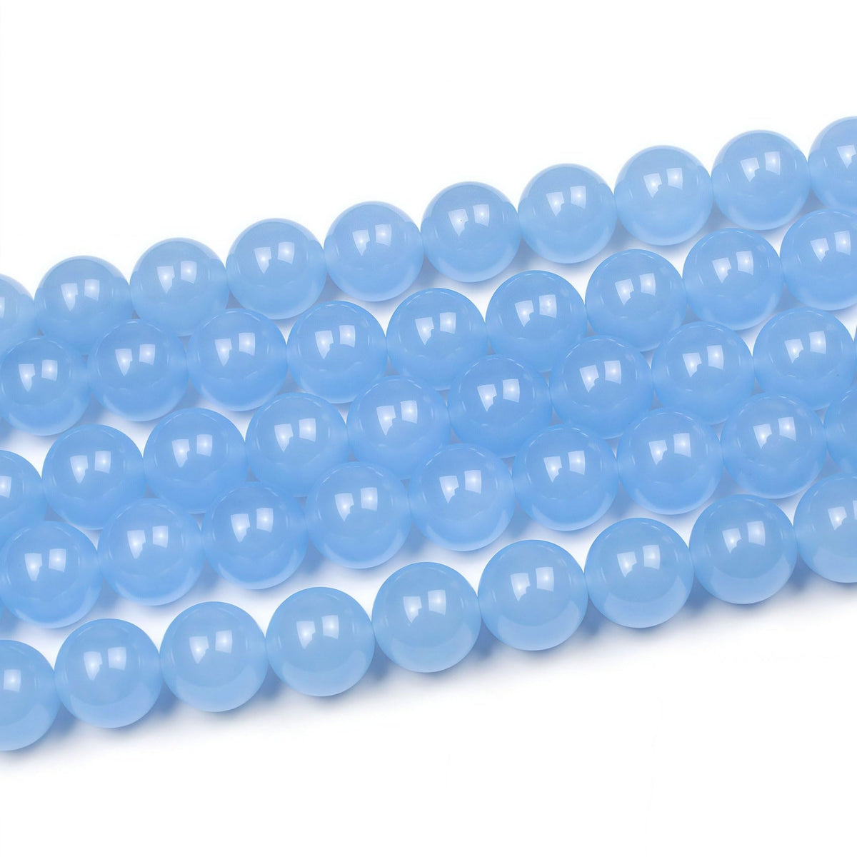 MJDCB Natural Aquamarine Chalcedony Round Loose Beads for Jewelry Making DIY Bracelet Necklace (10mm)