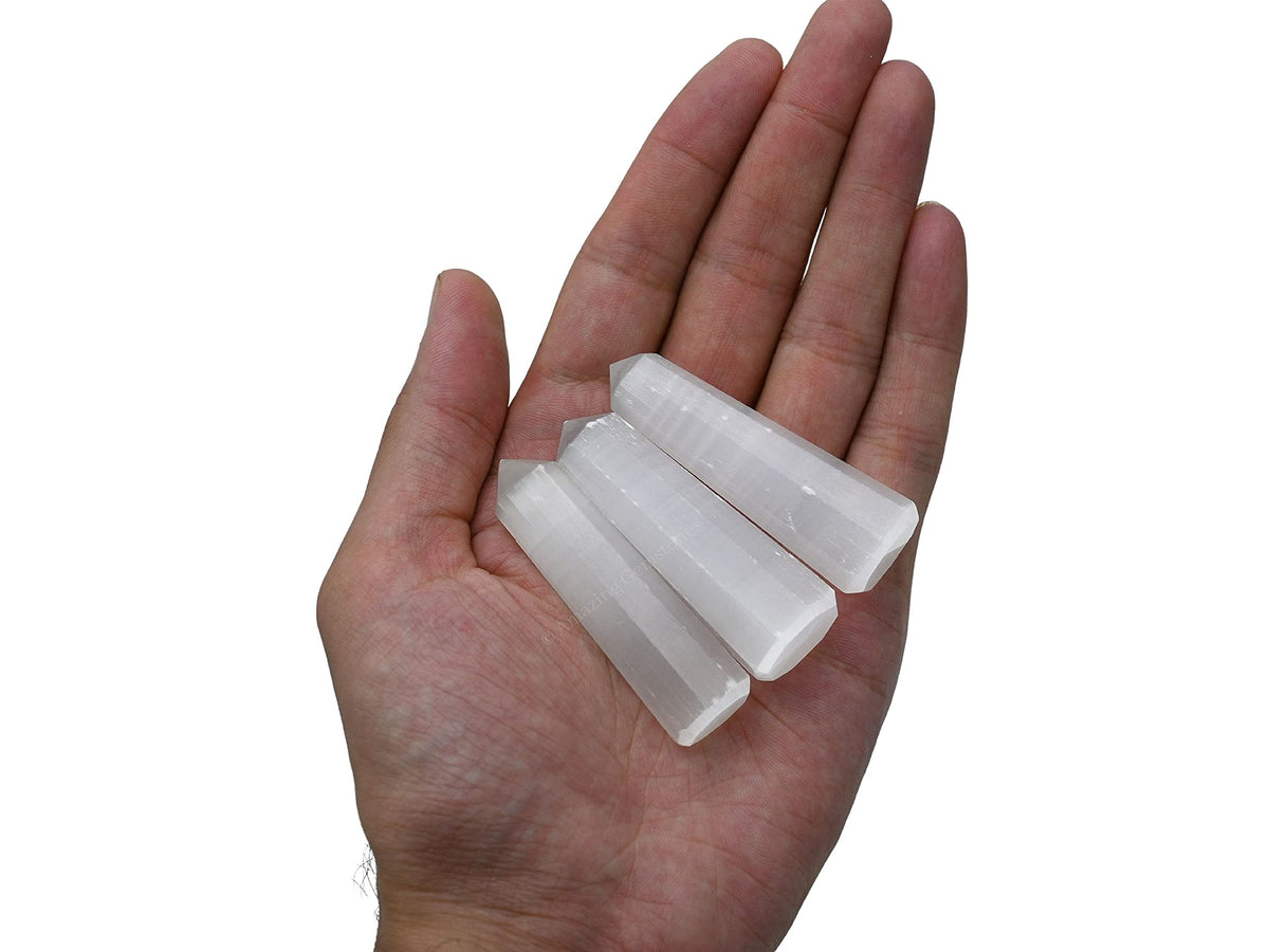 Amazing Gemstone Selenite Crystal Towers - Natural Healing Crystal Point Obelisk for Reiki Healing and Crystal Grid (2" to 3" INCH)