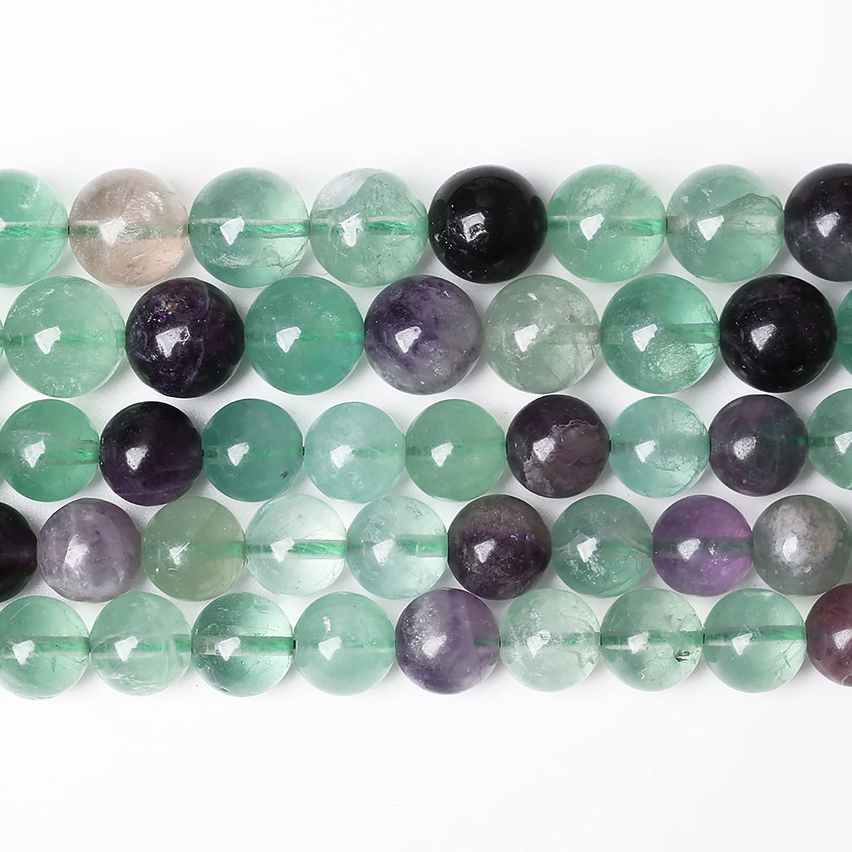 61pcs 6mm Natural Stone Beads Fluorite Gemstone Round Loose Beads for Jewelry Making DIY Bracelet Necklace 15"