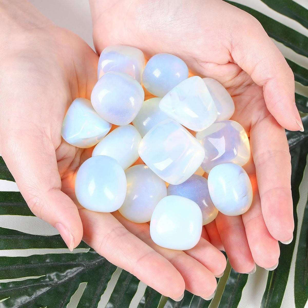 DUQGUHO Opal Crystals Bulk Natural Irregular Polished Stones Tumbled Crystals Gemstone Rocks for Beginners Gift 200g