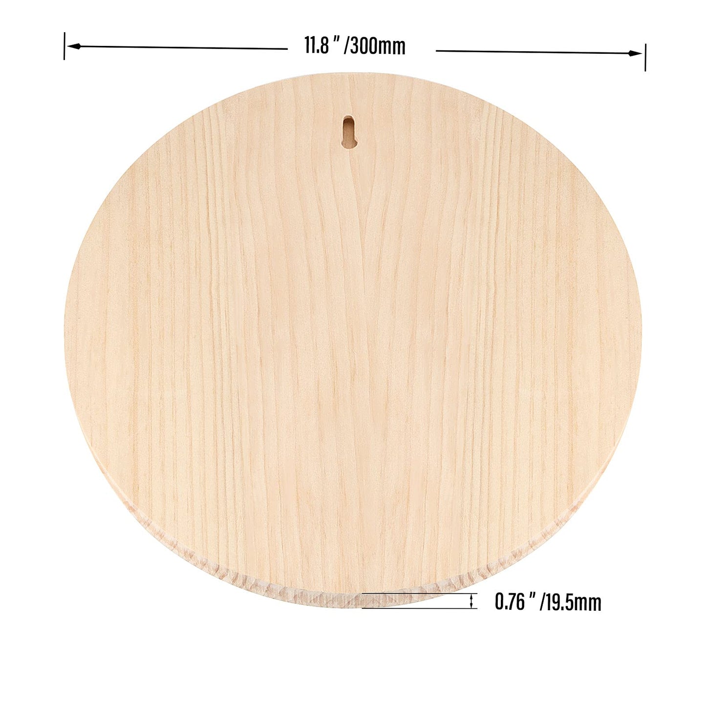 MUKLEI 4 Pack 12 Inch Round Wood Plaque, 3/4 Inch Thick Unfinished Wooden Circle Plaque Wooden Base for Craft Projects, Painting, Woodcarving, DIY Sign