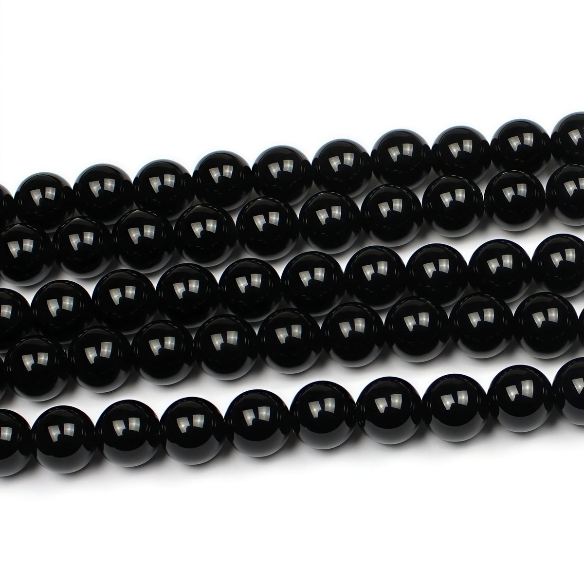 MJDCB Natural Stone Bead Black Onyx Gemstone Loose Beads for Jewelry Making Bracelet Necklace 8mm
