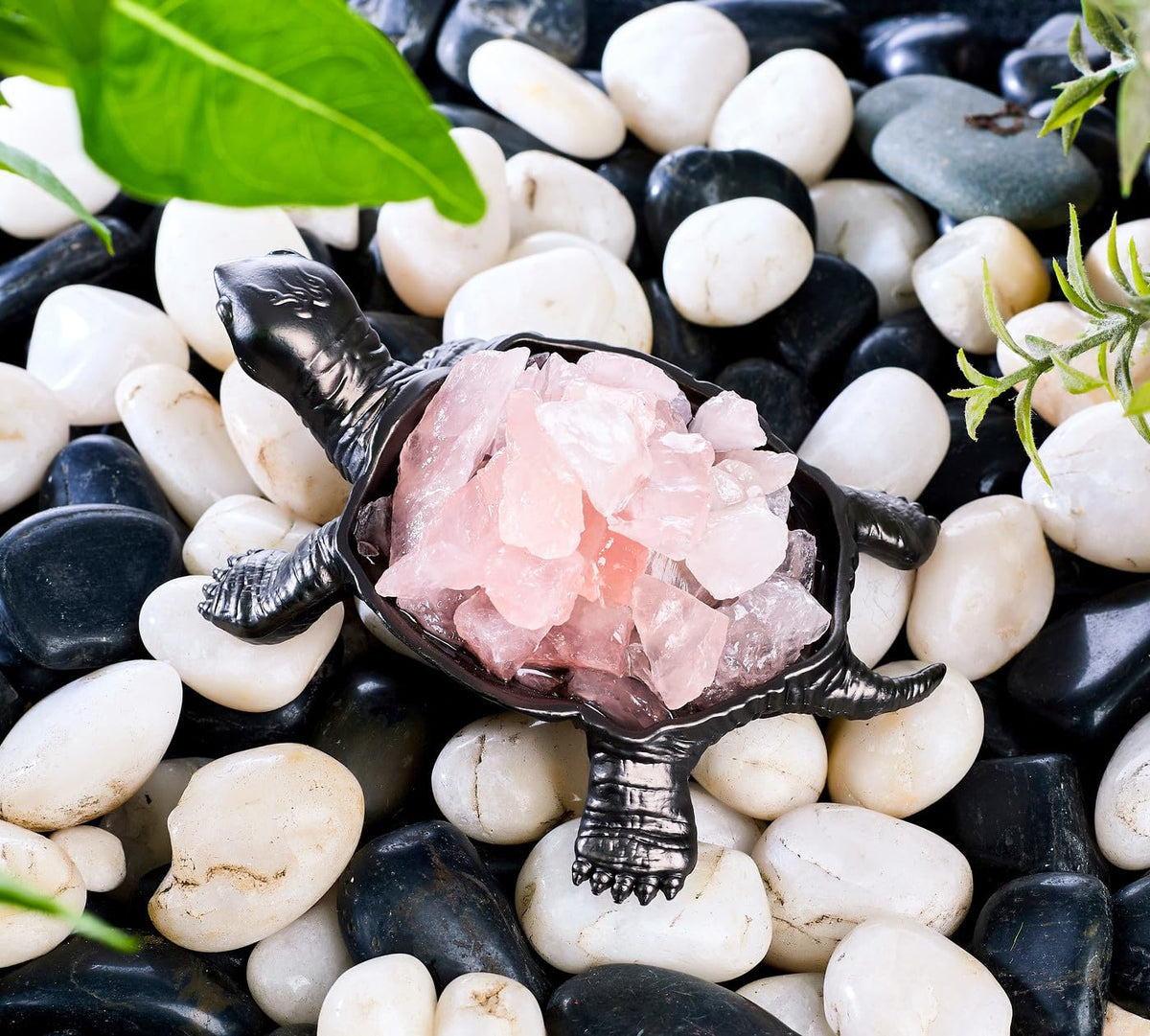 DUQGUHO Turtle Decor Figurines Turtles Gifts for Women Rose Quartz Crystal Cute Turtle Statue Decorations