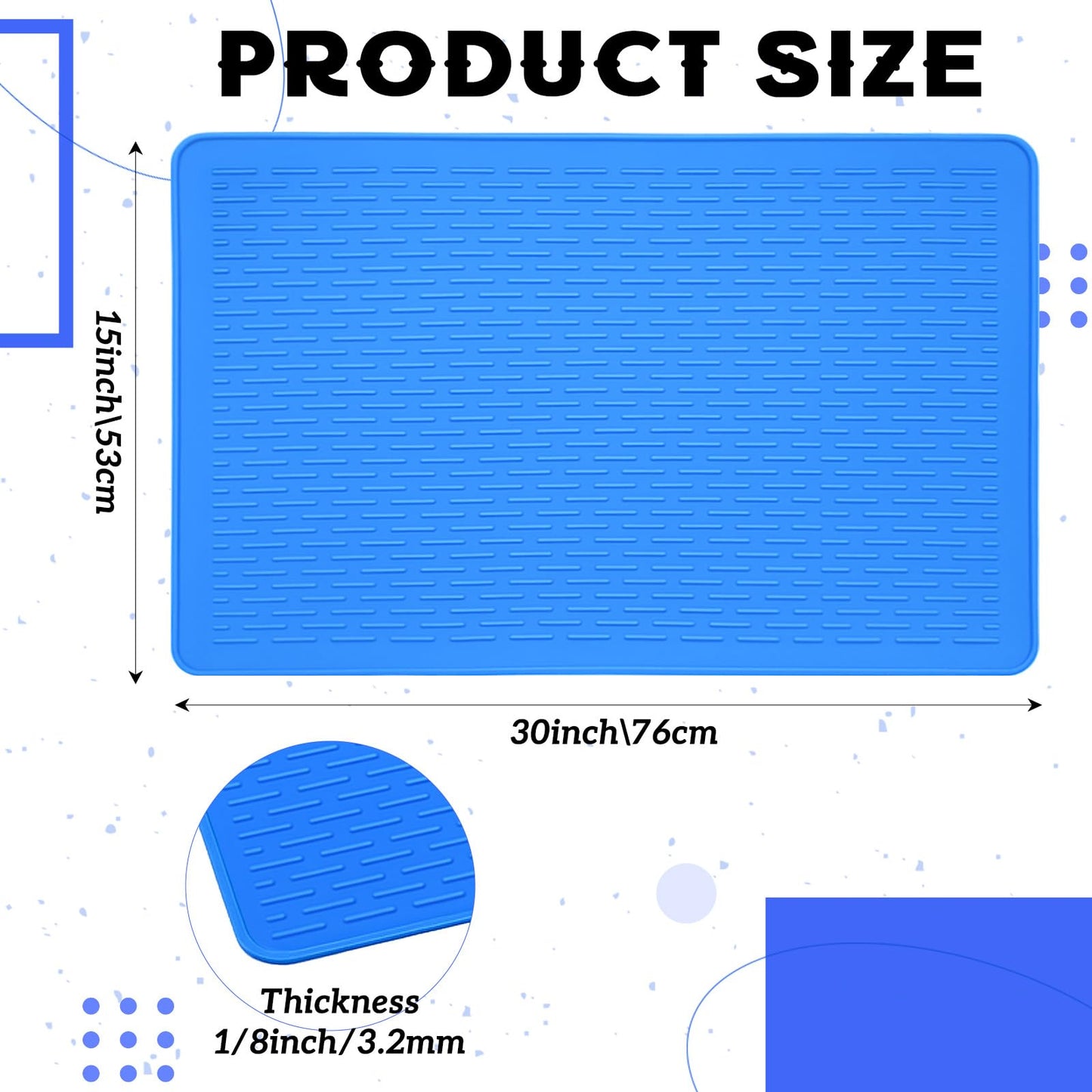 Breling 30"x20" Large Silicone Glue Mat, Thick 3.2mm, Heat Resistant Mat for Crafts, Projects, Tabletop - Easy to Clean Silicone Mats, Non-slip Surface - Rolls up for Convenient Storage