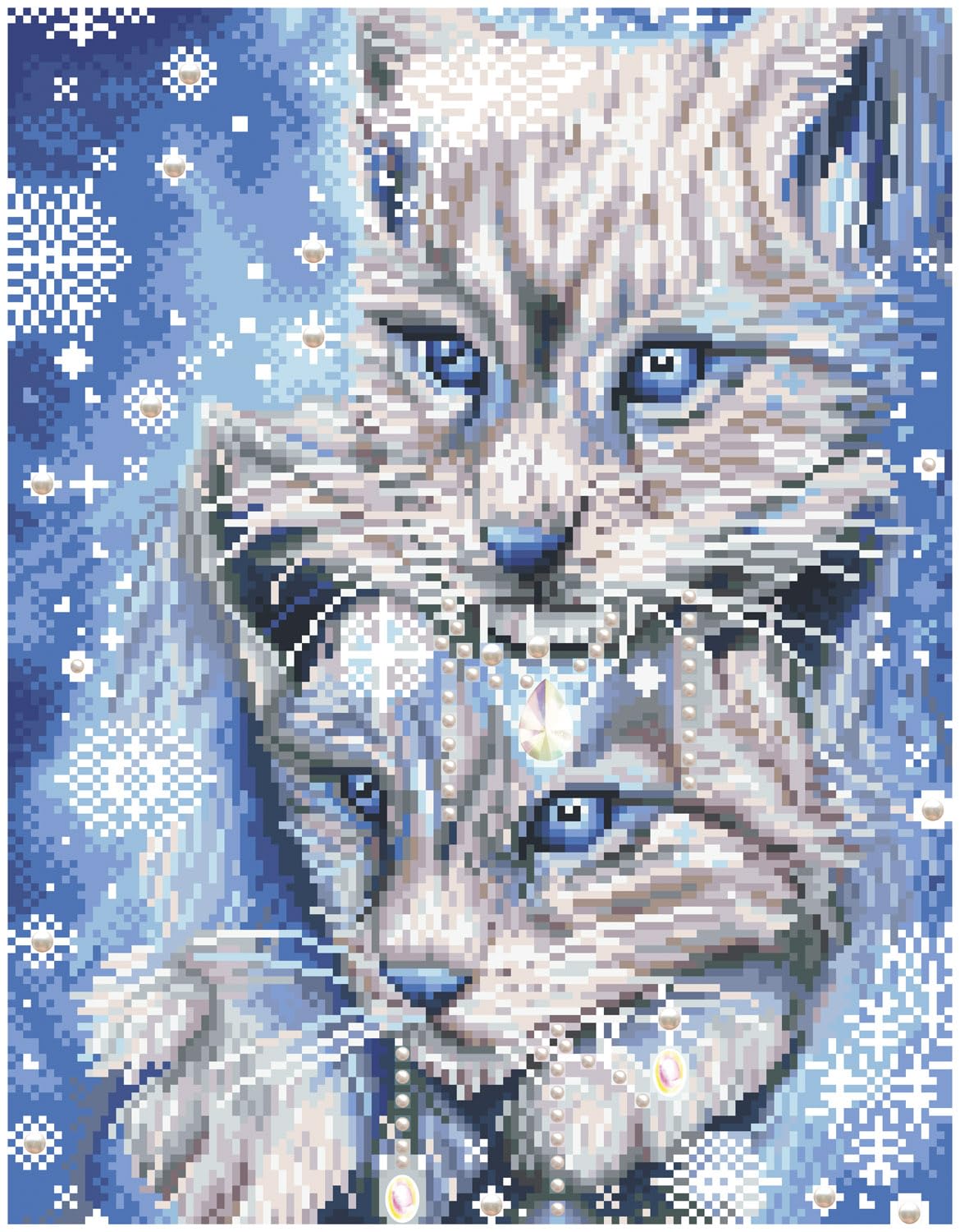DIAMOND DOTZ Blue Winter Lynx Diamond Painting Kits for Adults - Animals Diamond Art Kits a Relaxing Creative Craft Kit with Dotz Gems 17.6x13.7