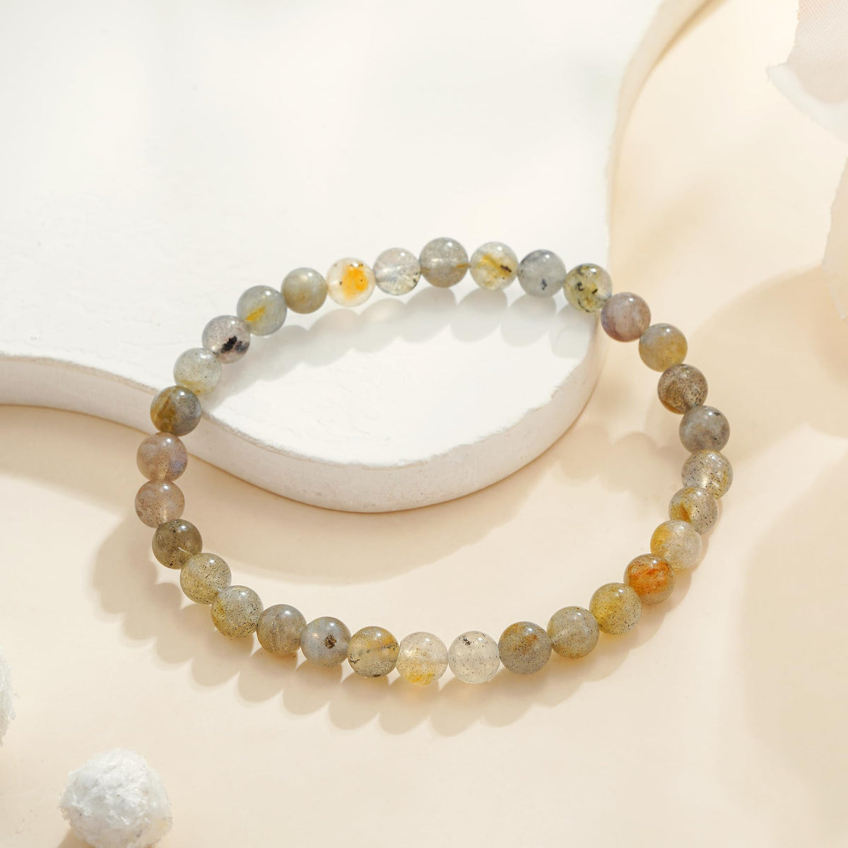 Treasure Bender Calming Anxiety Protection Bracelets for Women Men, Natural Healing Stone Anxiety Relief Bracelet Stretch Bracelets Jewelry Gifts for Women Men (Moonstone)