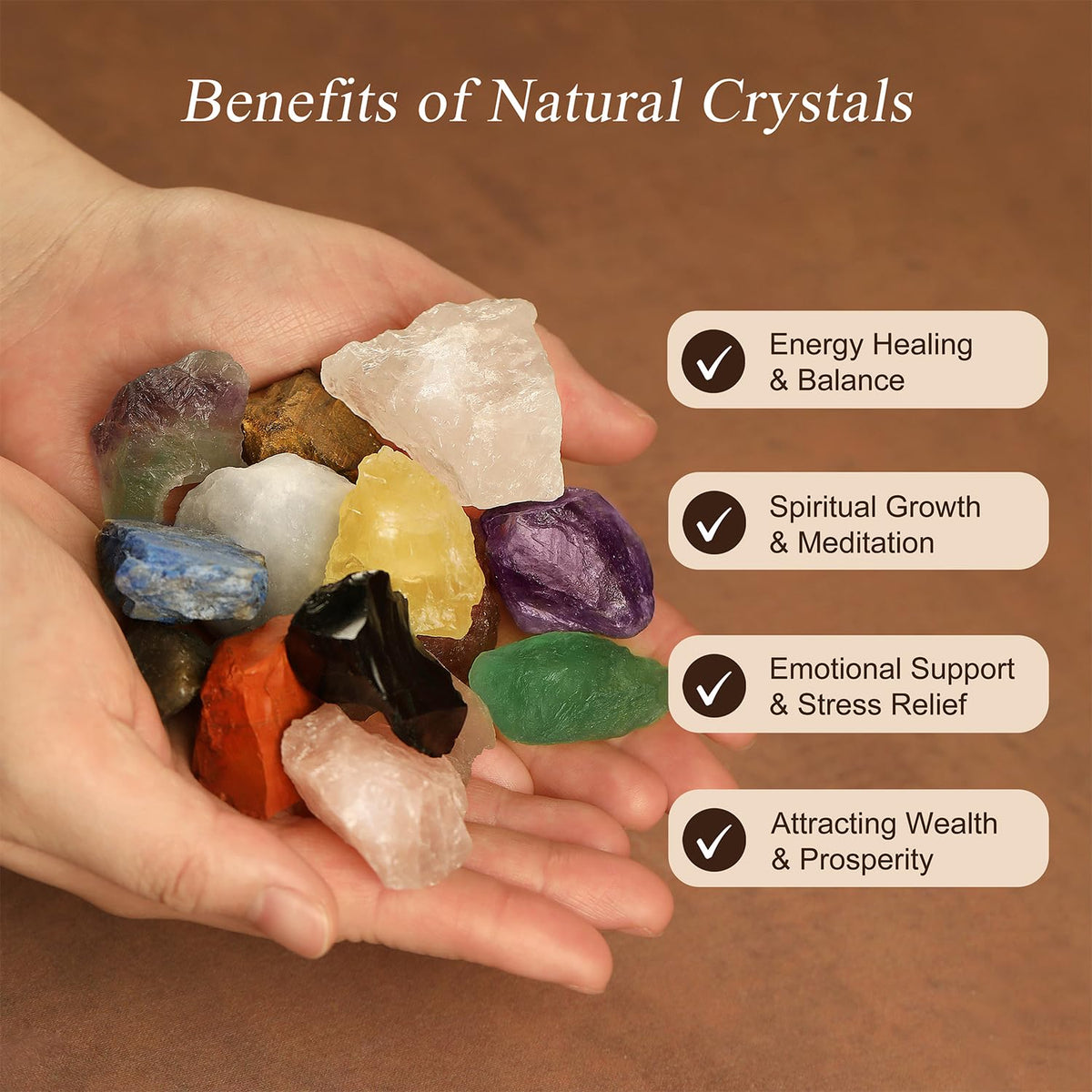 Crystal Tree of Life 7 Chakra Healing Crystal Trees Healing Stones for Office Desk Decor Home Living Room Decorations, Handmade Creative Good Luck Meditation Birthday Gifts for Women, Mom, Daughter