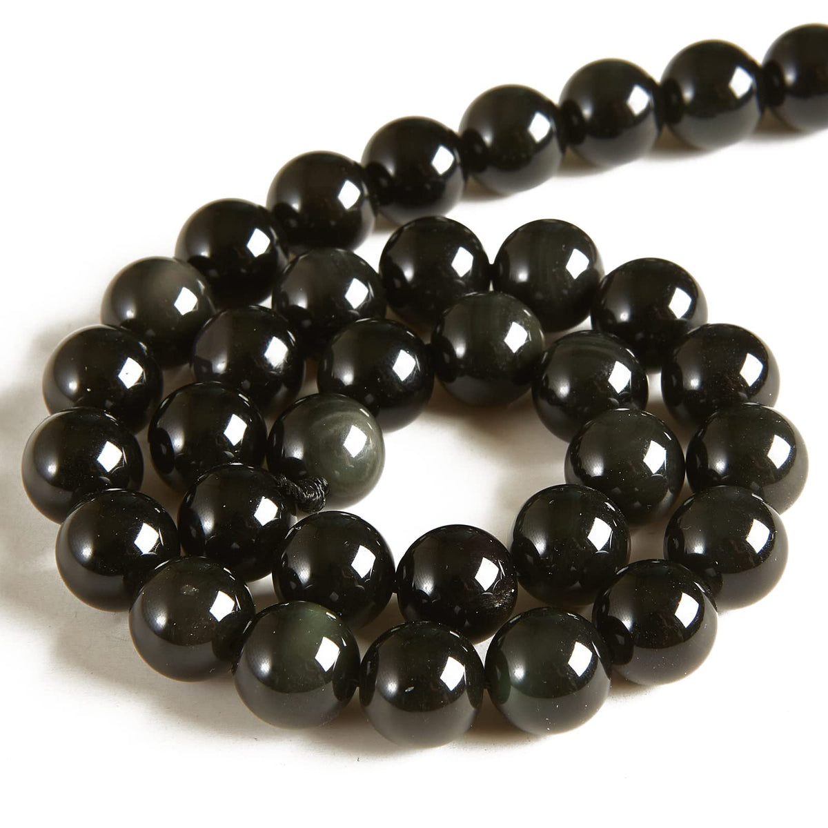 100pcs 6mm Black Obsidian Beads Natural Gemstone Beads Round Loose Beads for Jewelry Making