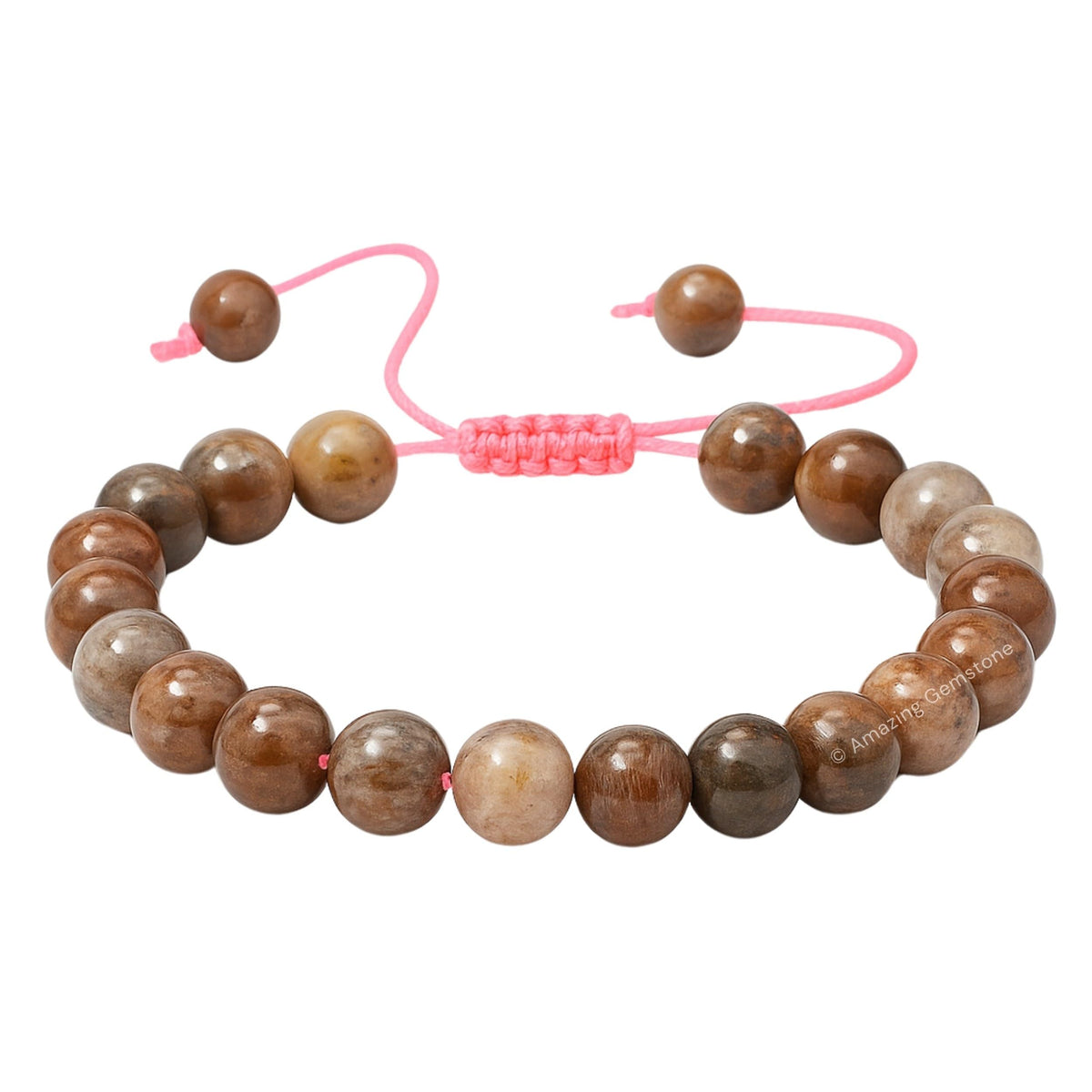 Amazing Gemstone Original Sunstone Bracelet for Women Men's Gifts - Protection Healing Crystal Bracelet - 8mm Beaded Adjustable Bracelet Pulseras Para Hombres Mujer Stocking Stuffers
