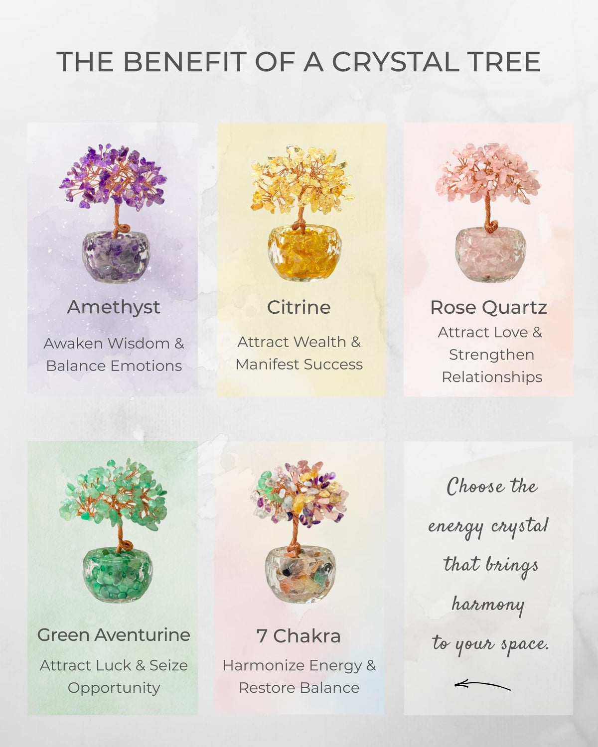 VELNORIX Amethyst Crystal Tree of Life - Natural Gemstone Feng Shui Bonsai - Healing Crystals Decor for Home Office, Meditation, Peace & Wisdom - Spiritual Gifts for Women (Purple)