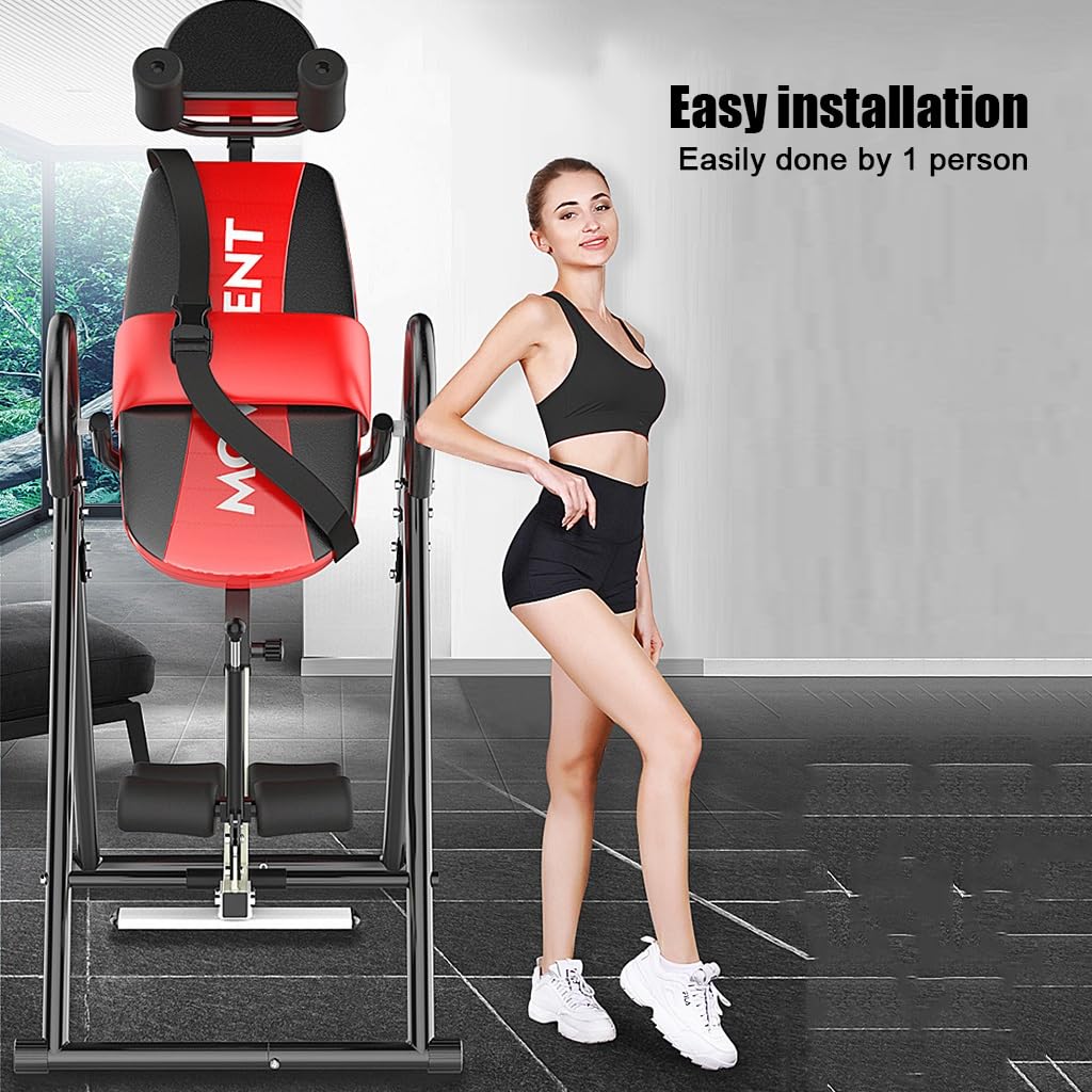 MAgiLL Heavy Duty Inversion Table 330 lbs Capacity with Adjustable Protective Belt Inversion Table for Back Pain Relief Updated