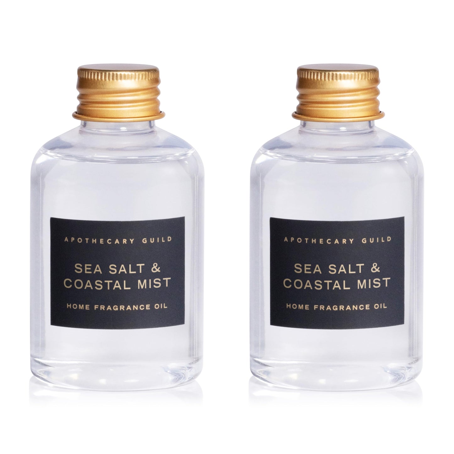 Zodax Apothecary Guild Opal Glass Reed Diffuser Refills - Scented Oil for Aromatherapy Diffusers - Ideal for The Office, Bathroom, Home - Sea Salt Coastal Mist Scent - 4 Oz. - Set of 2