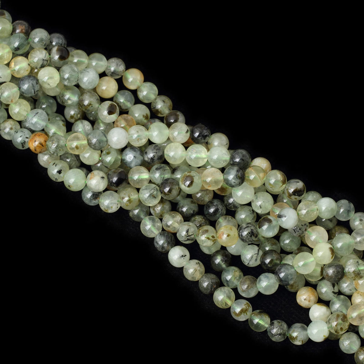 CHEAVIAN 45PCS 8mm Natural Prehnite Gemstone Smooth Surface Round Loose Beads for Jewelry Making 1 String 15 Inches