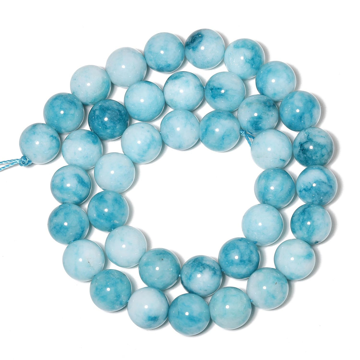 NITOPUPU 10mm 37pcs Natural Blue Jasper Stone Beads for Jewelry Making Supplies, Round Crystal Beads for Bracelets Necklace DIY Crafts