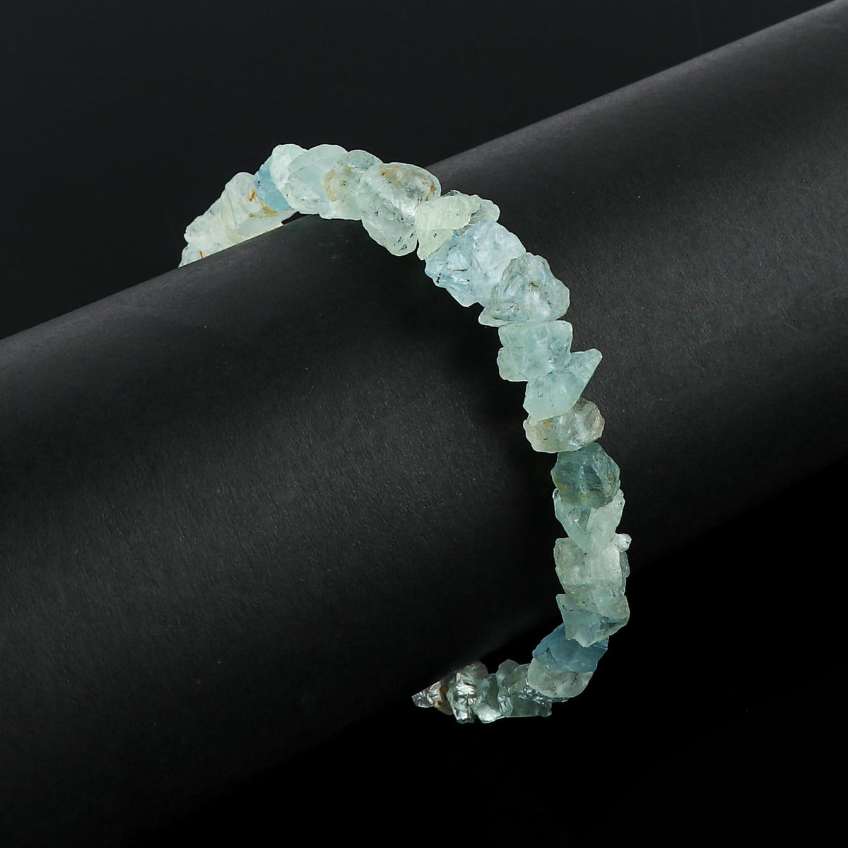 CRYSTALINES Natural Raw Aquamarine Gemstones Bracelets, Healing Crystals, Rough Stones, Handmade Women Jewelry, March Birthstones, Silver Chain-8inch, Christmas Women Gift
