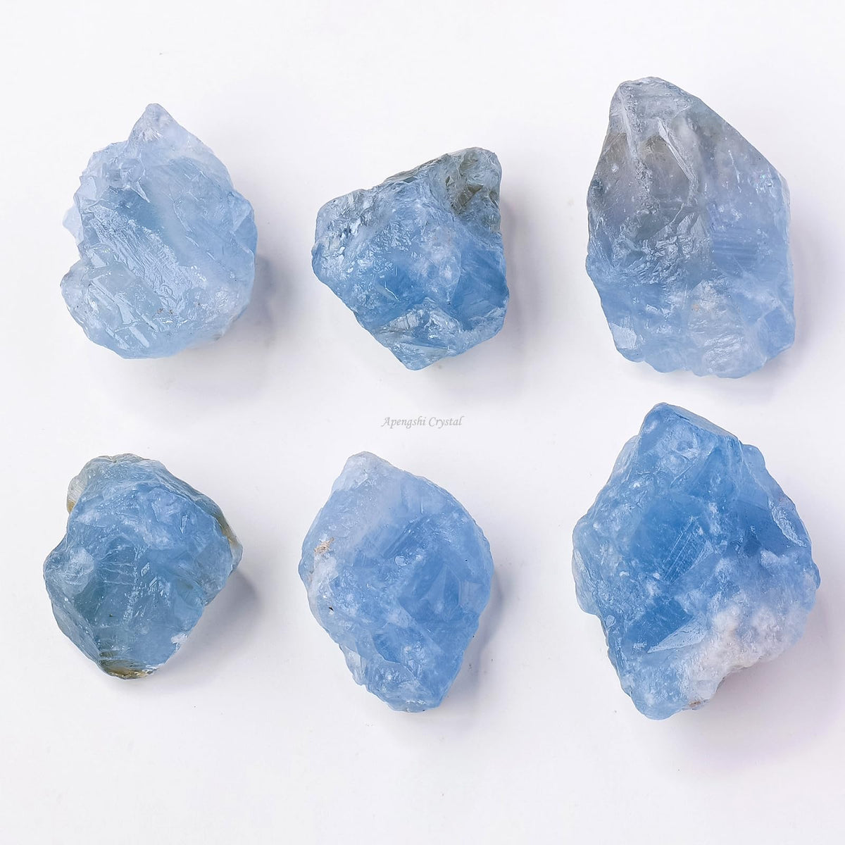 Apengshi Celesite Raw Stones 2PCS Natural Rough Rocks Healing Crystal and Stones DIY Raw Stones Meditation Fountain Garden Home Decor