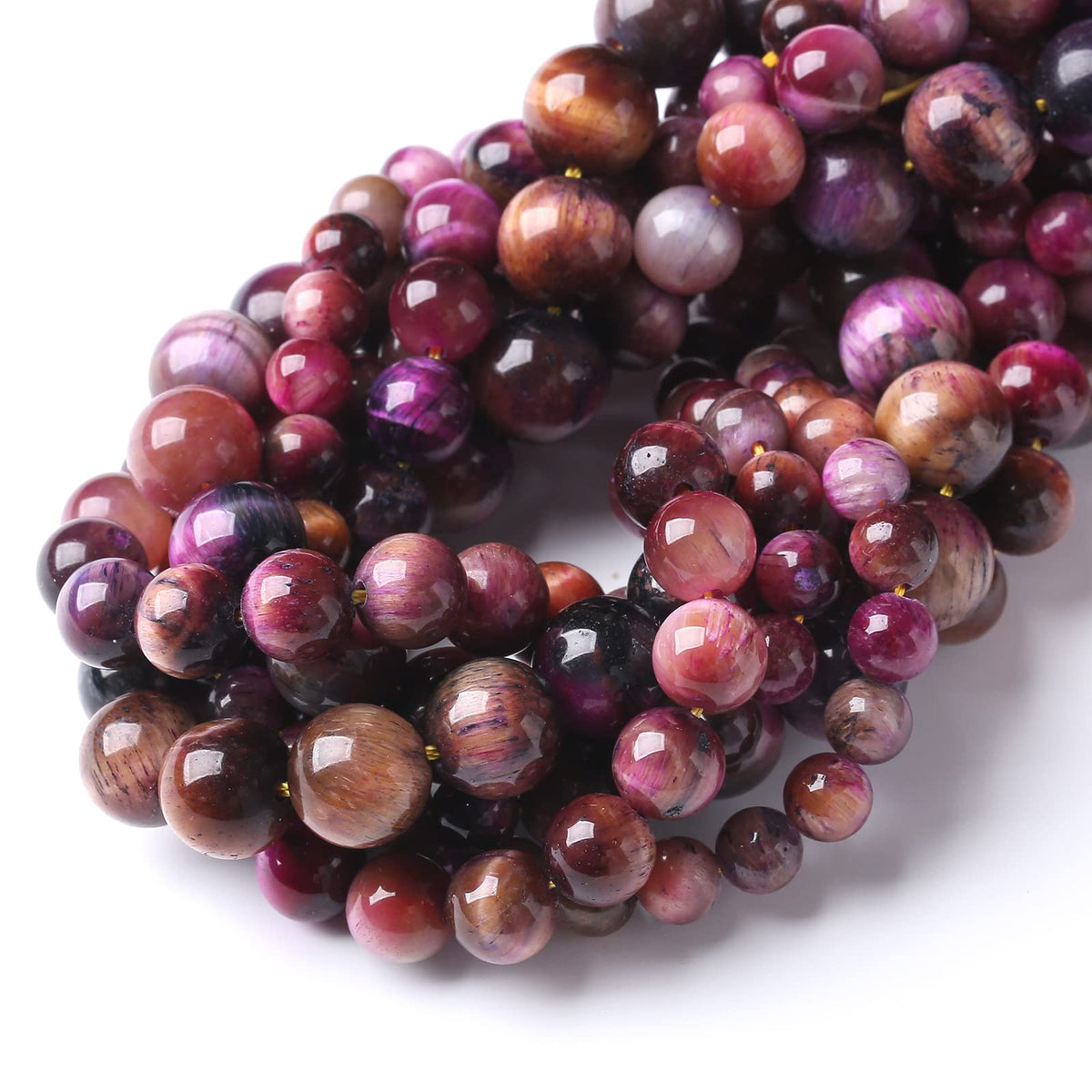 32PCS 12MM AAA Galaxy Tiger Eye Stone Beads Natural Gemstone Bead Crystal Healing Energy Jewelry Making DIY 15 inches