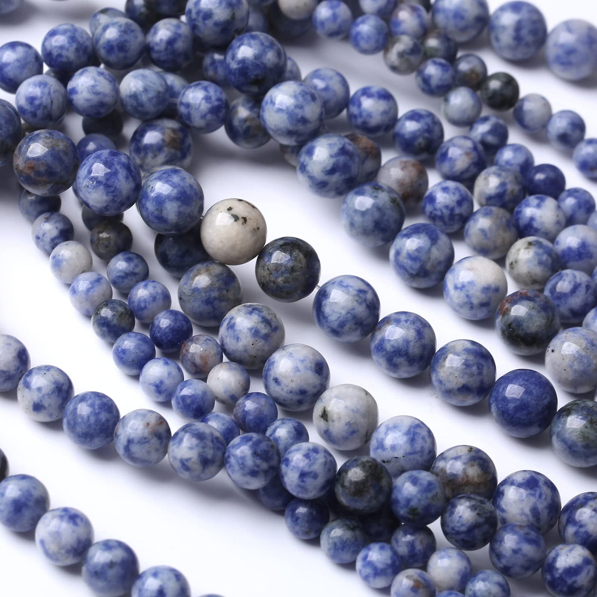 36PCS 10MM Natural Sodalite Beads Round Loose Stone Beads for Jewelry Making DIY Energy Stone Healing Power Bracelet 15"