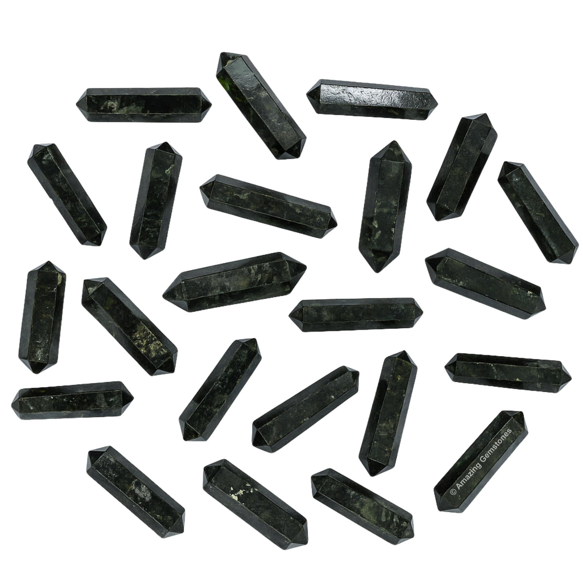 Amazing Gemstone Nuummite Crystal Points Bulk Healing Crystals & Stones - Pack of 3 Double Terminated Healing W& Point Bulk Crystals for Crafts, Crystal Grid, DIY Work - Premium Crystals
